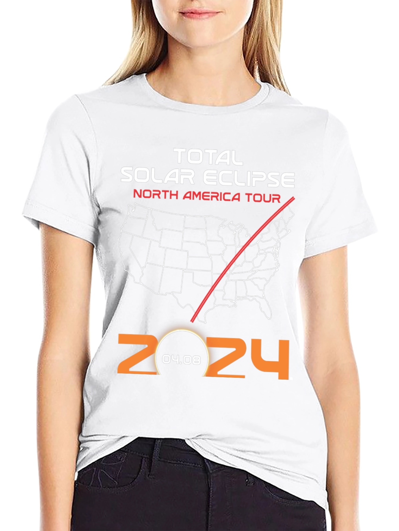 2024 Total Solar Eclipse North America Tour T-Shirt
