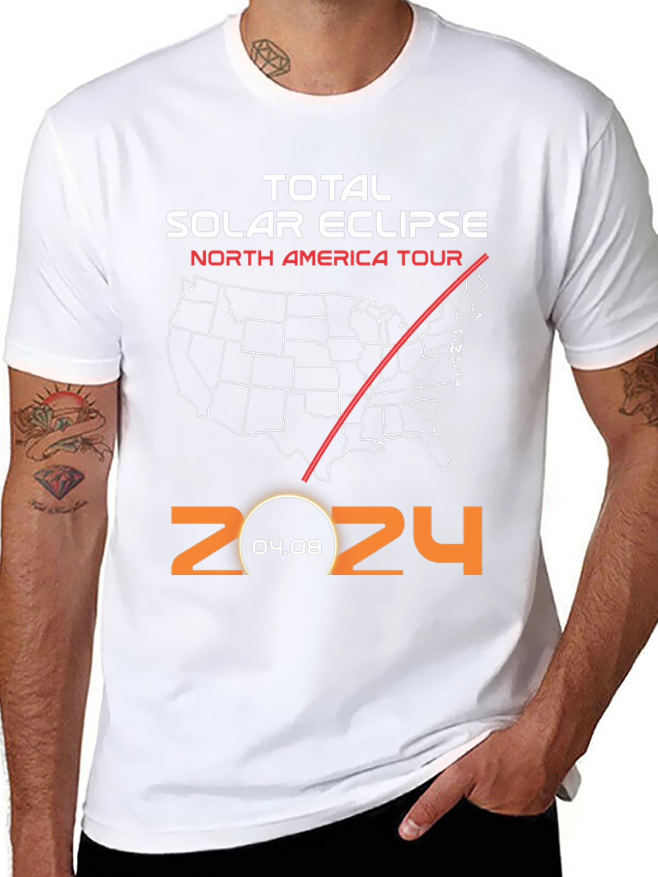 2024 Total Solar Eclipse North America Tour T-Shirt