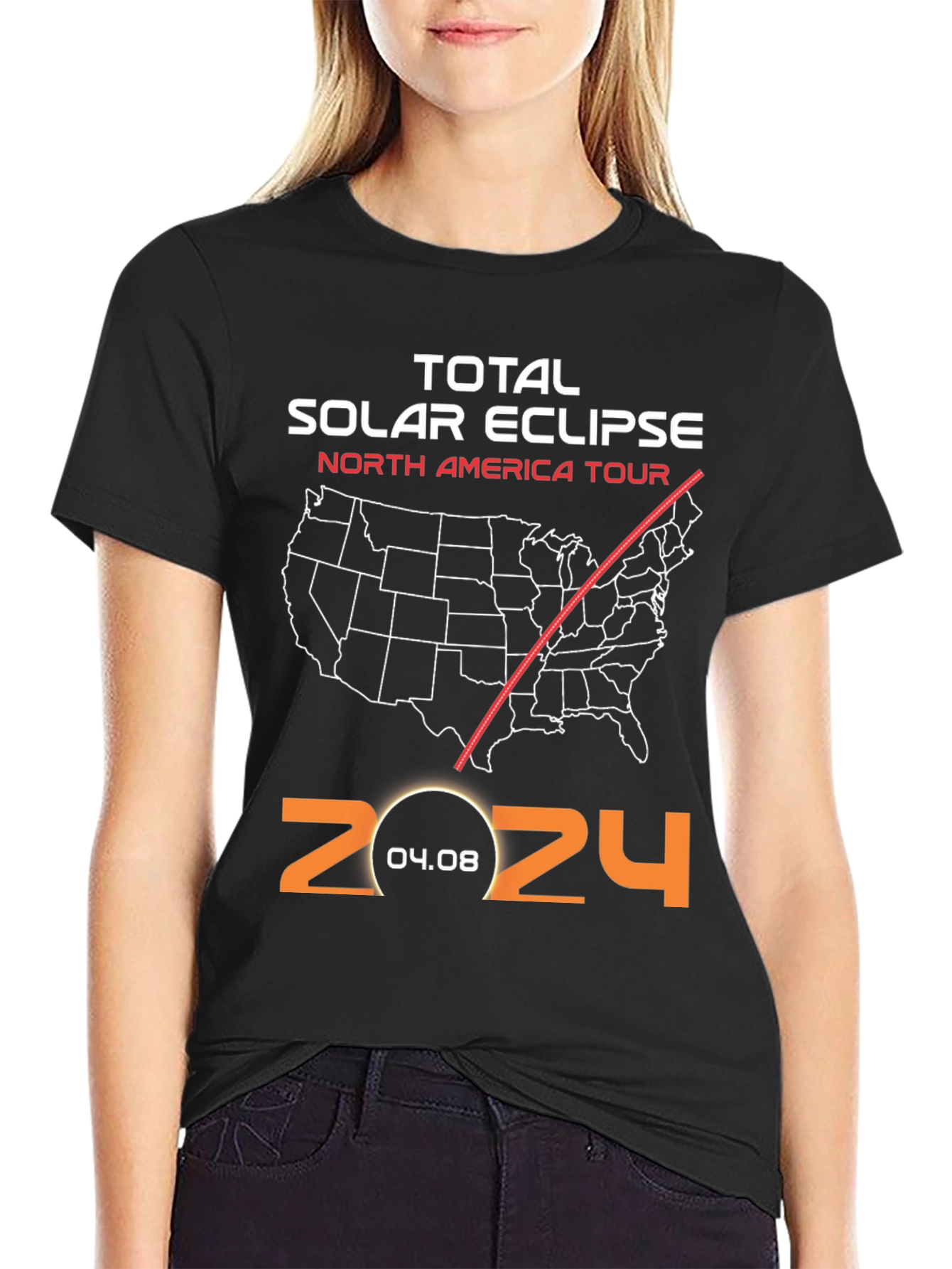 2024 Total Solar Eclipse North America Tour T-Shirt