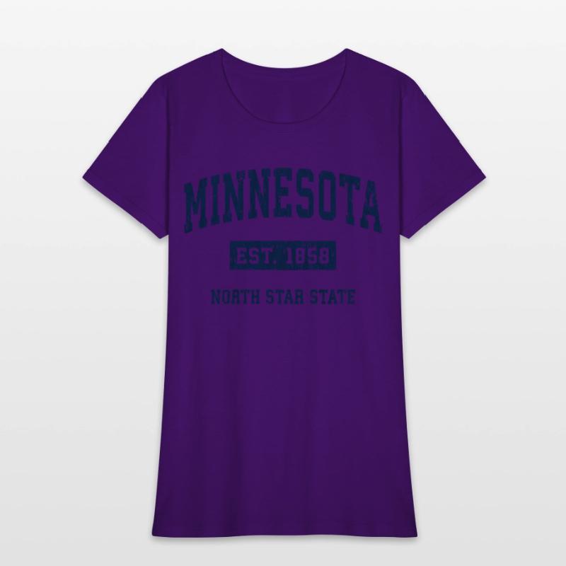 Minnesota Vintage Athletic Sports Design Navy Prin