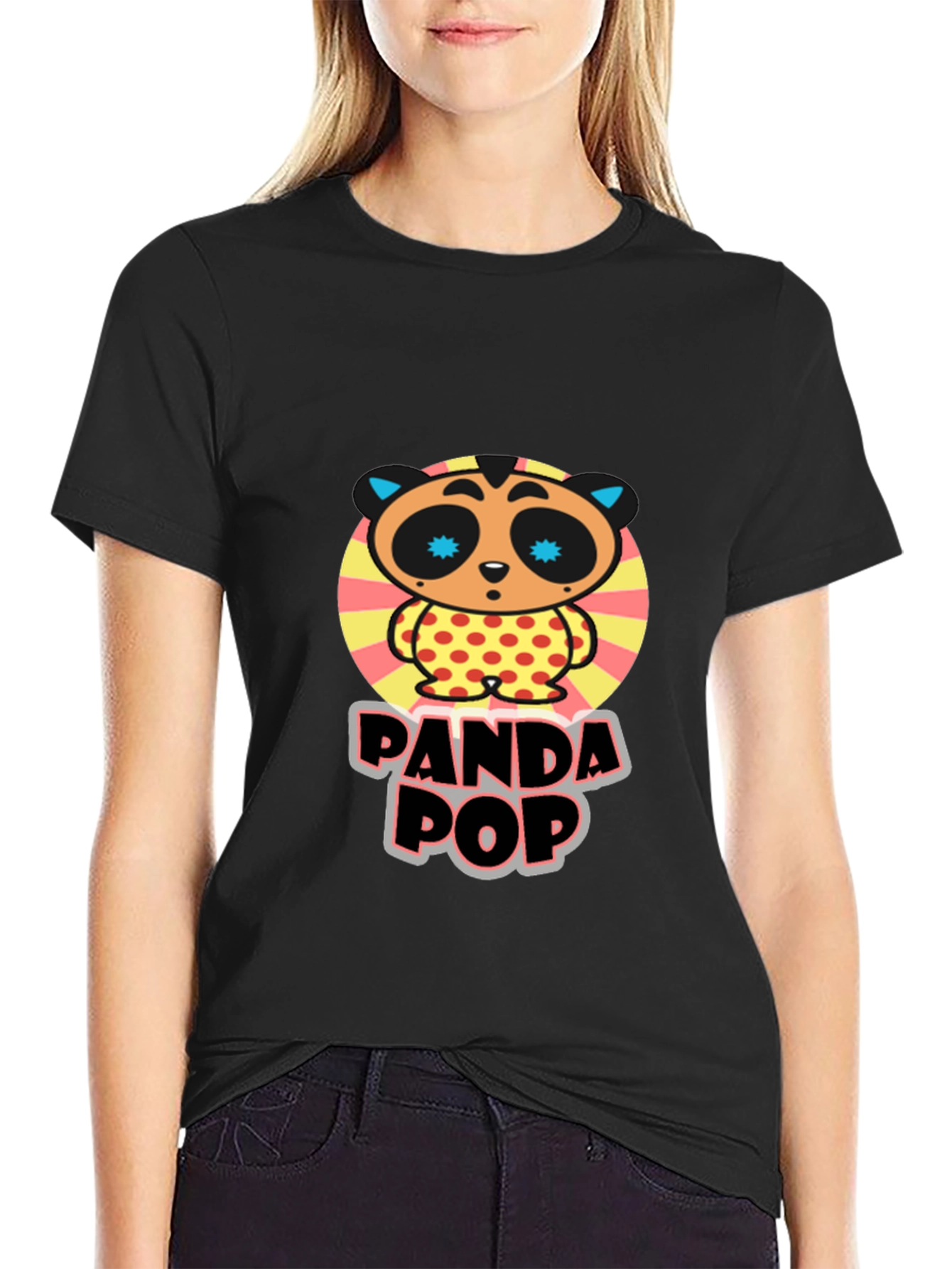 Panda Pop Graphic Tee - Unique Cartoon Design
