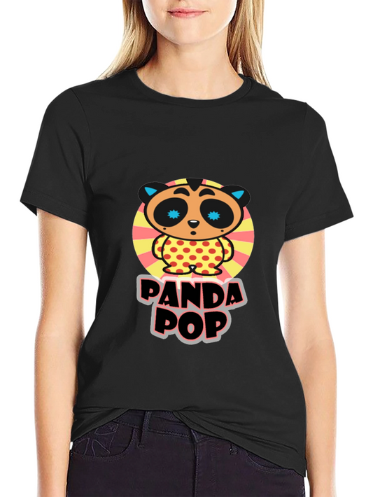 Panda Pop Graphic Tee - Unique Cartoon Design