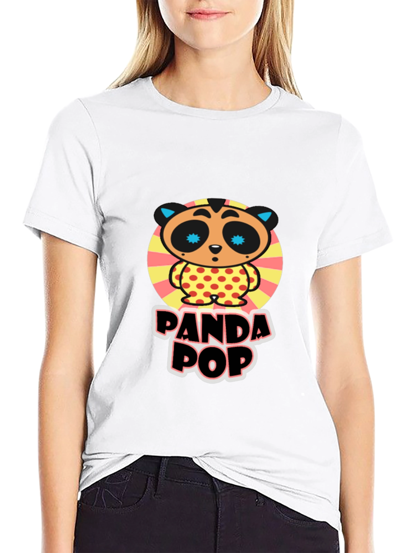 Panda Pop Graphic Tee - Unique Cartoon Design