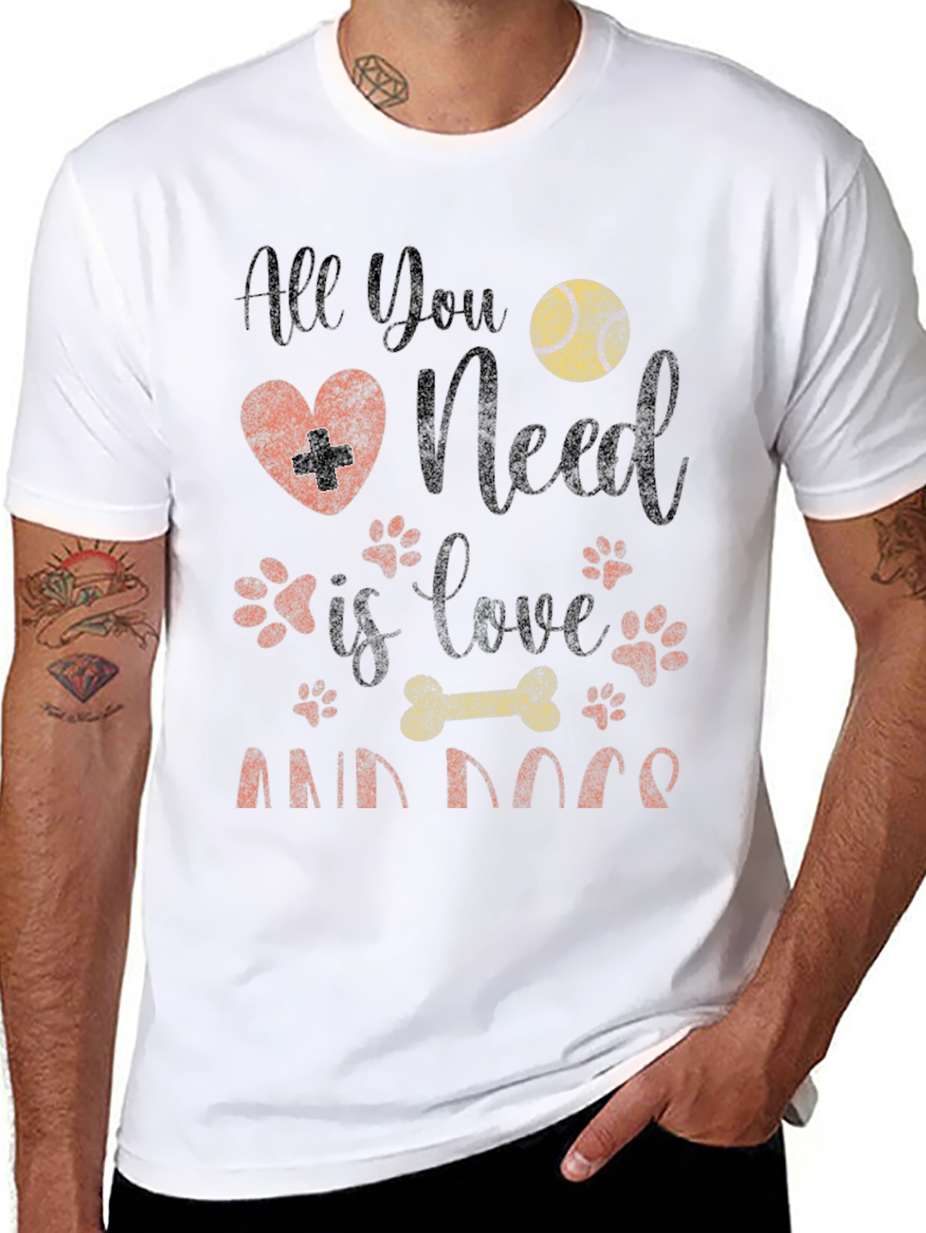 All You Need is Love and Dogs Black T-Shirt
