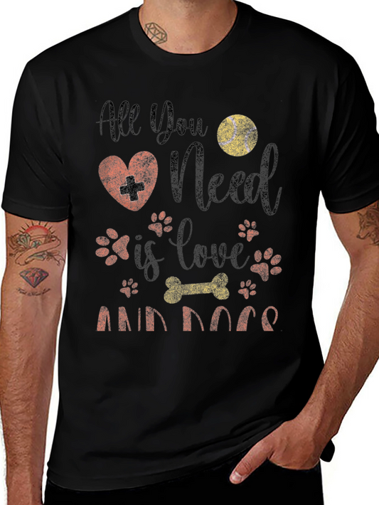 All You Need is Love and Dogs Black T-Shirt