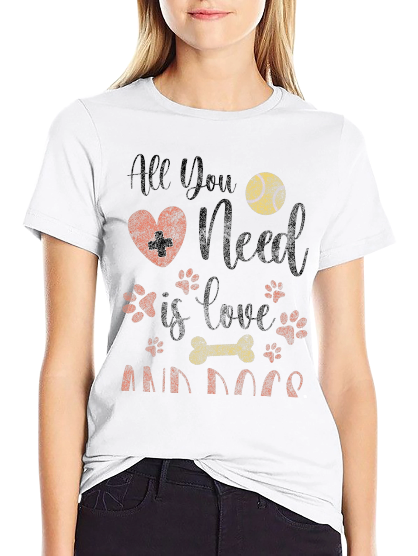 All You Need is Love and Dogs Black T-Shirt
