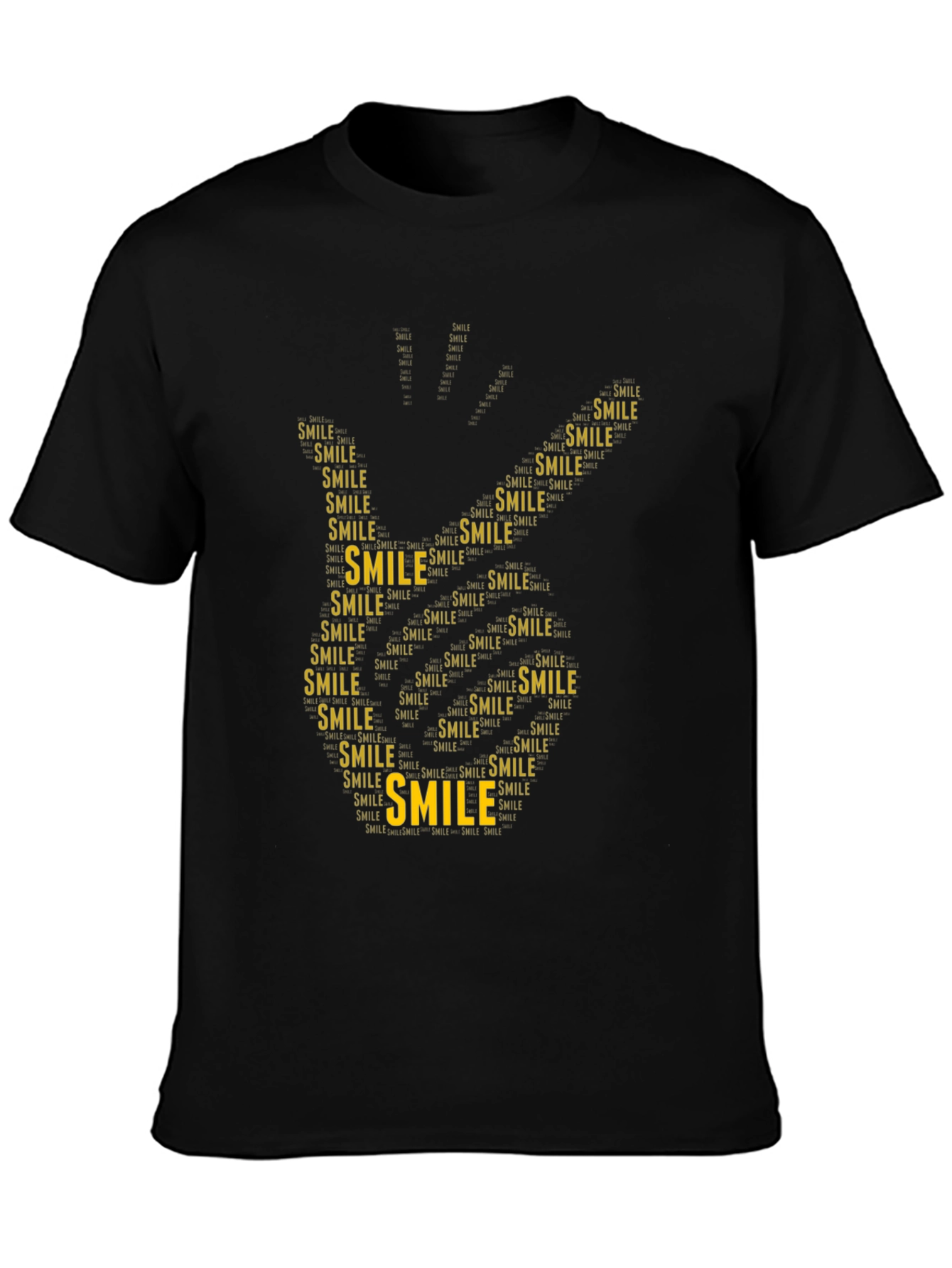 Smile Word Art Hand Print T-Shirt
