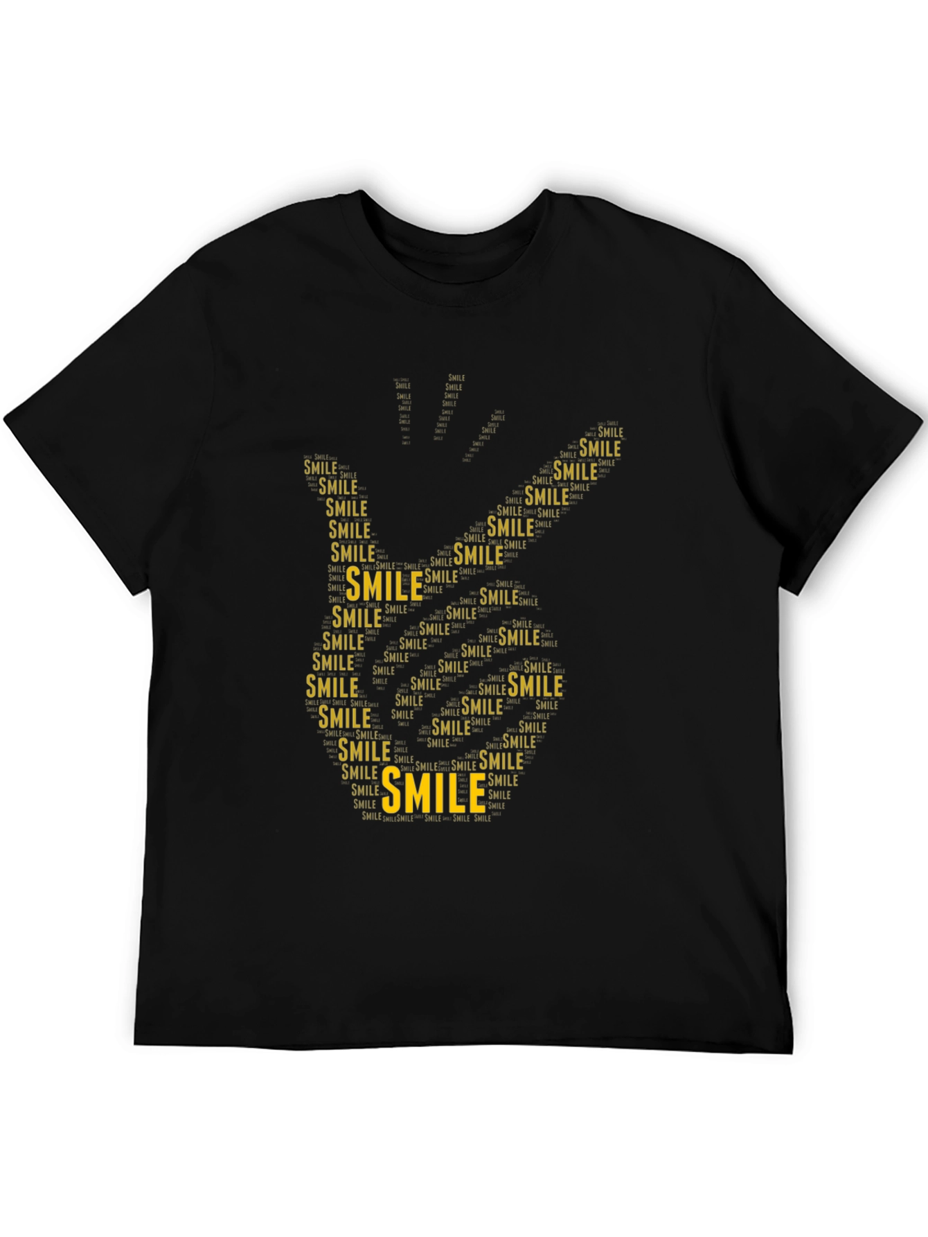 Smile Word Art Hand Print T-Shirt