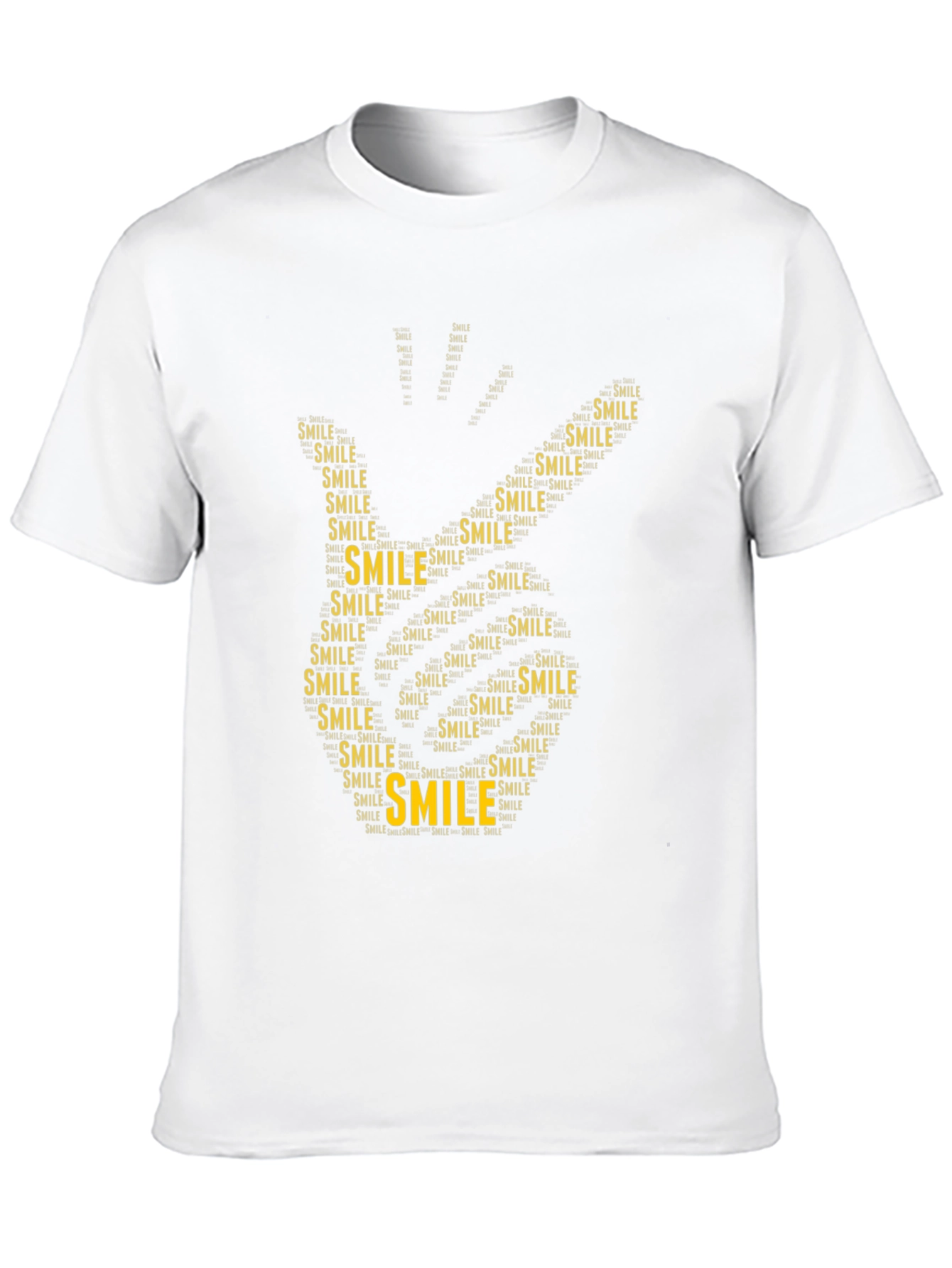 Smile Word Art Hand Print T-Shirt