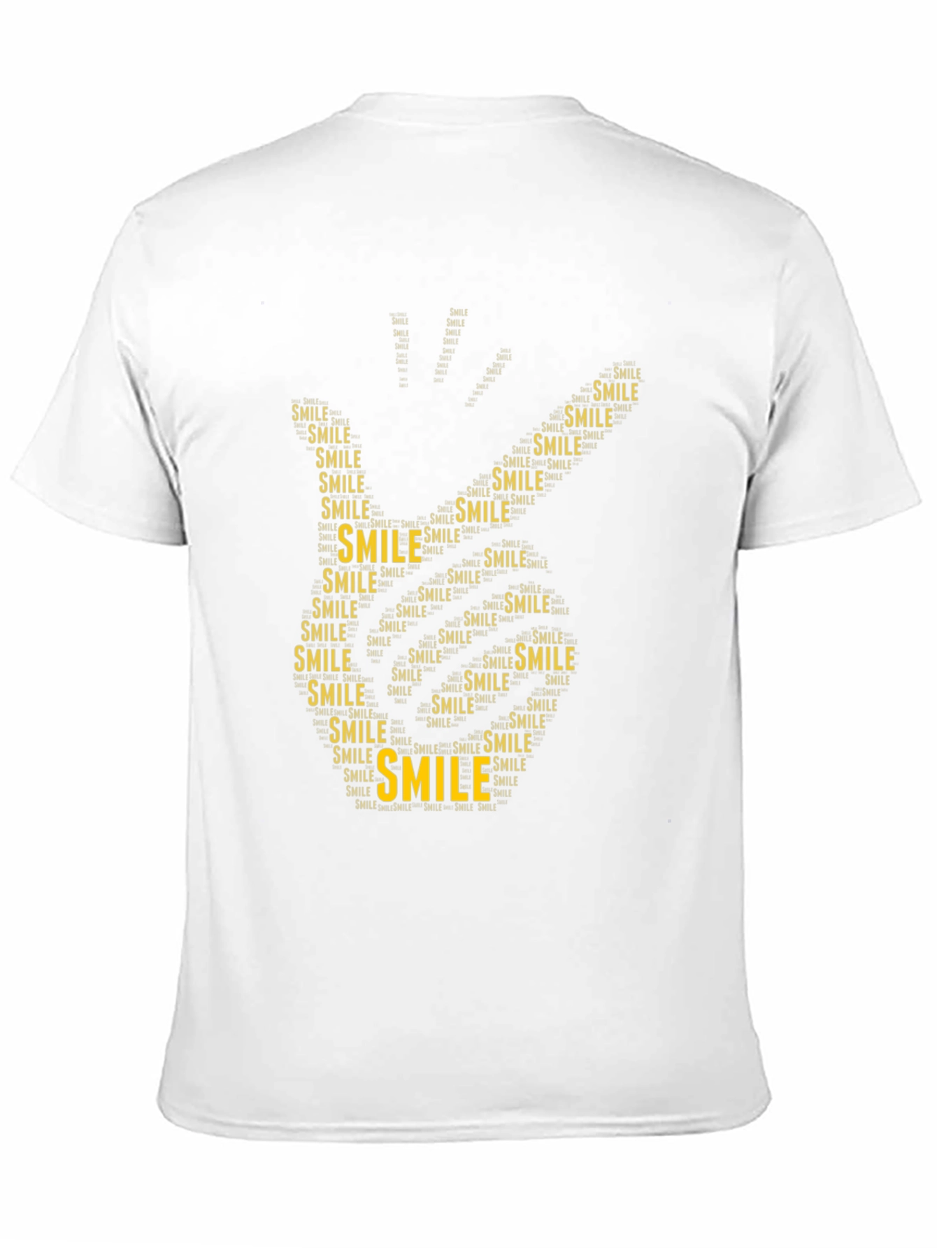 Smile Word Art Hand Print T-Shirt