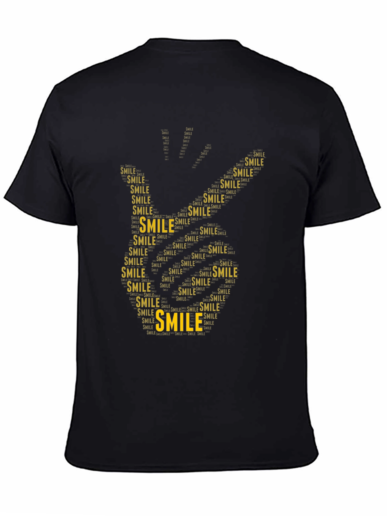 Smile Word Art Hand Print T-Shirt