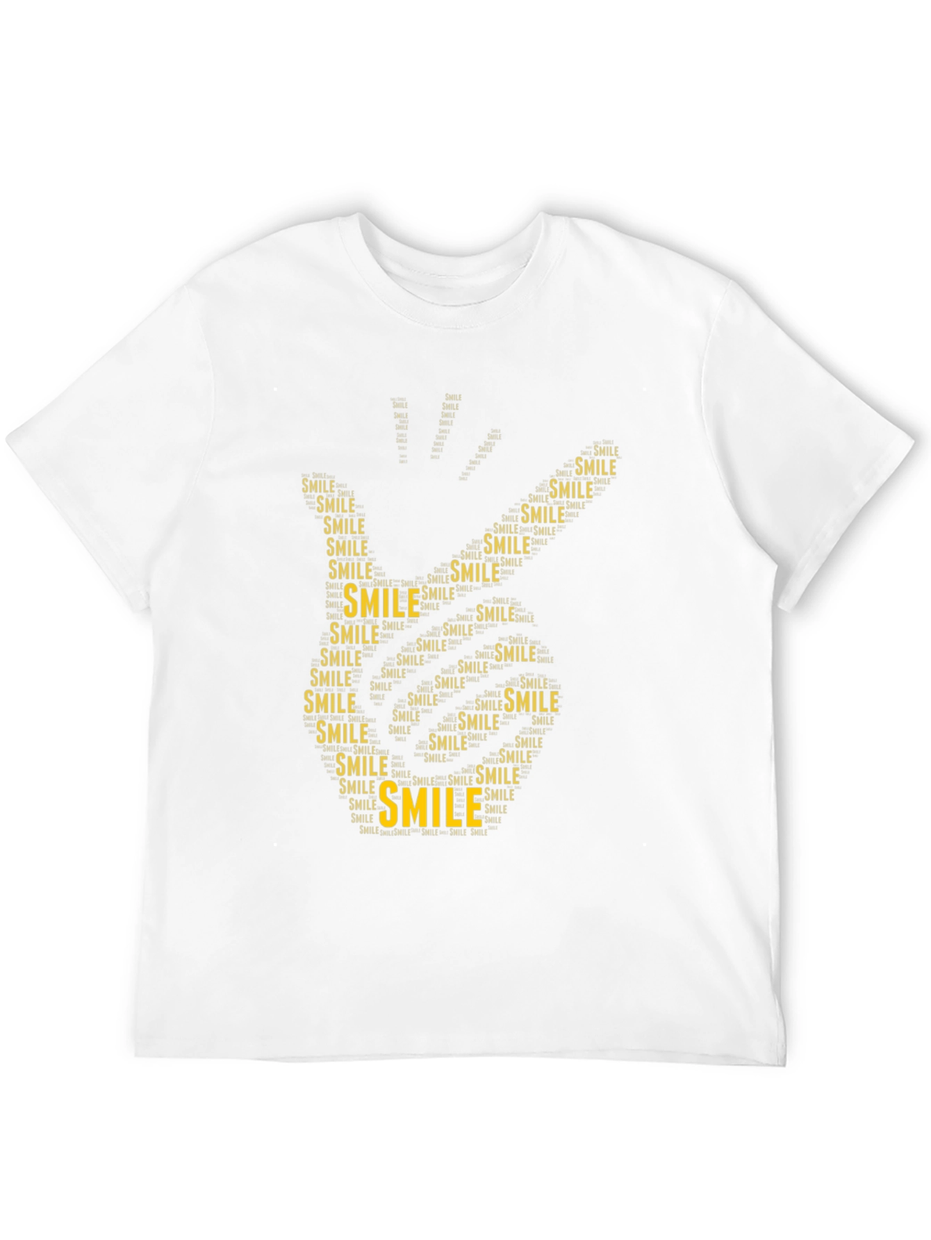 Smile Word Art Hand Print T-Shirt