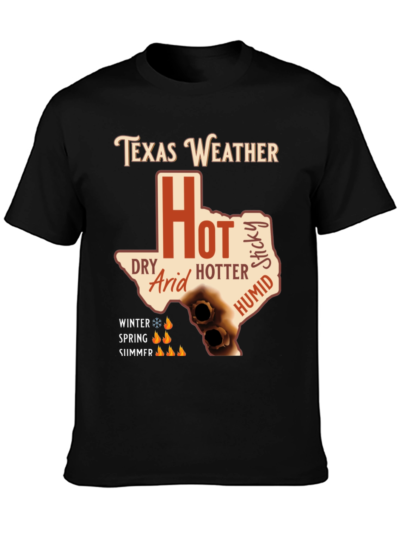 Texas Weather T-Shirt - Hot Humid Dry Arid Sticky