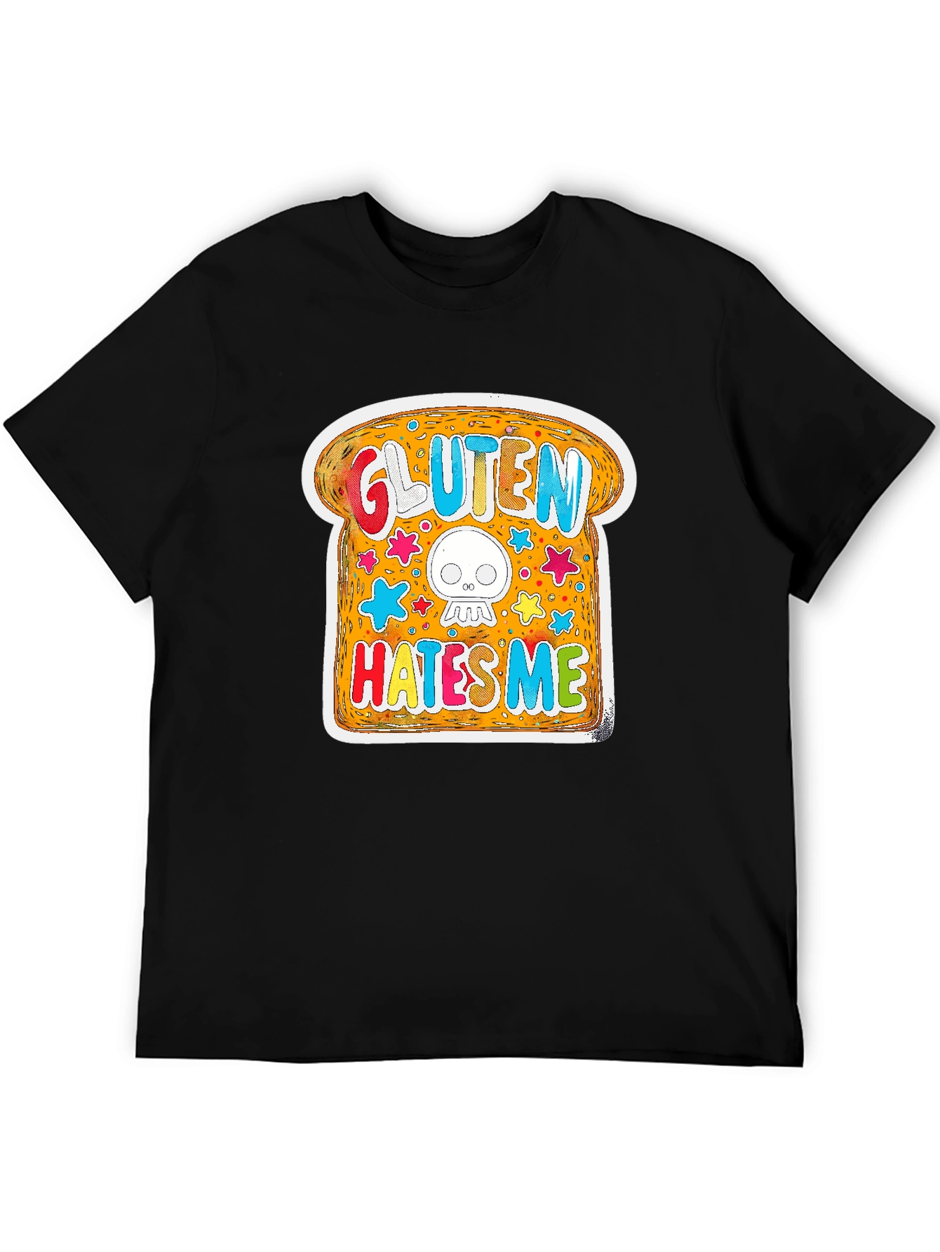 Gluten Hates Me T-Shirt Funny Graphic Novelty Tee