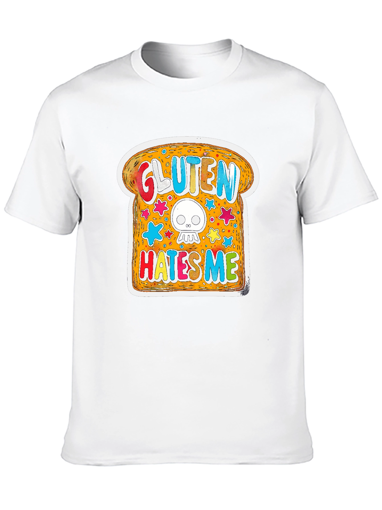 Gluten Hates Me T-Shirt Funny Graphic Novelty Tee