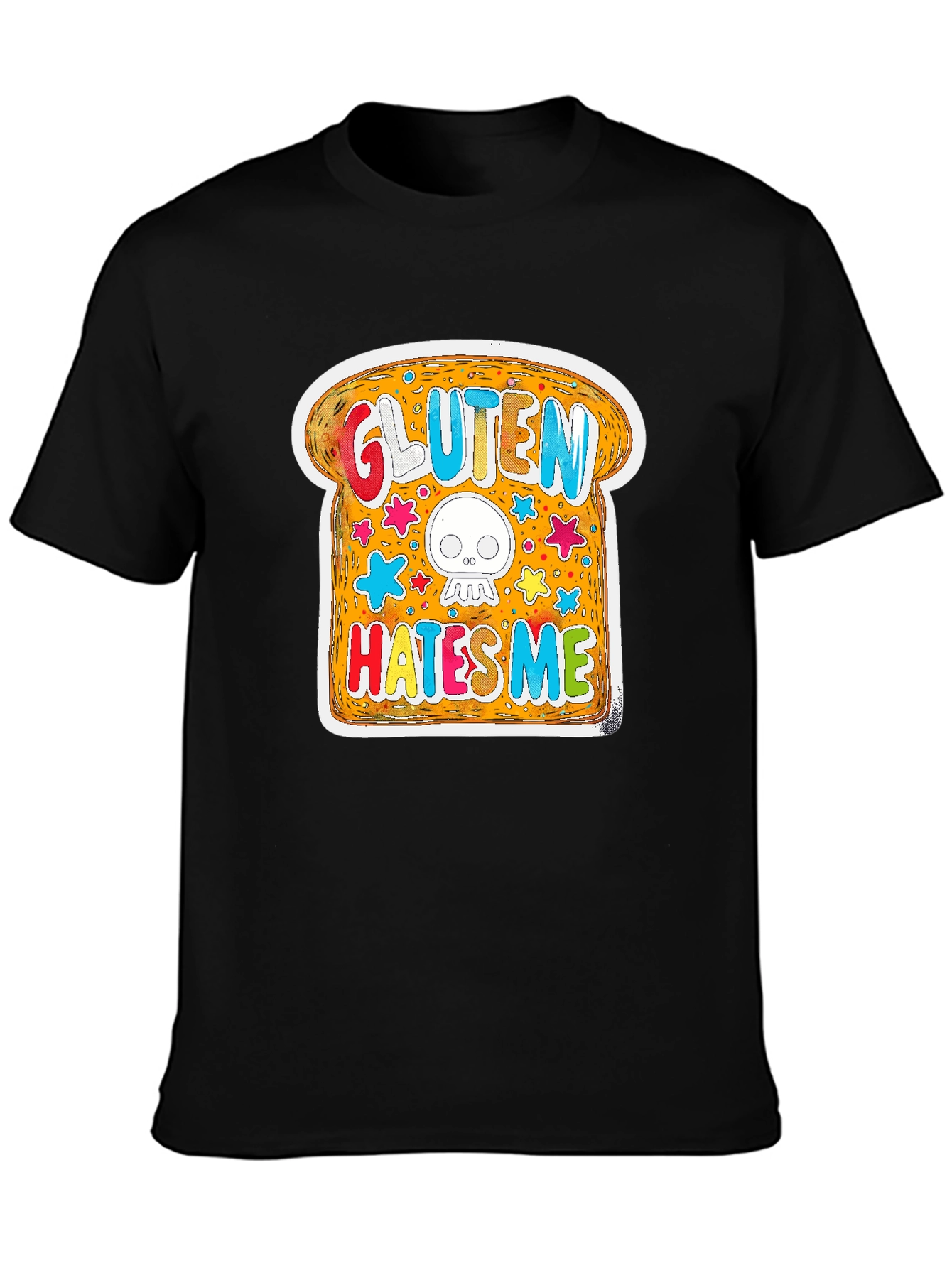 Gluten Hates Me T-Shirt Funny Graphic Novelty Tee