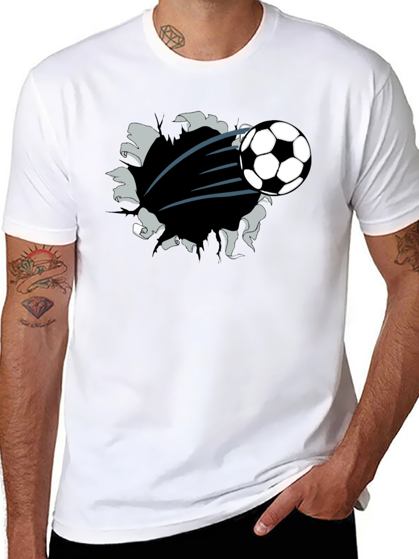Soccer Ball Burst T-Shirt - Unique Graphic Tee
