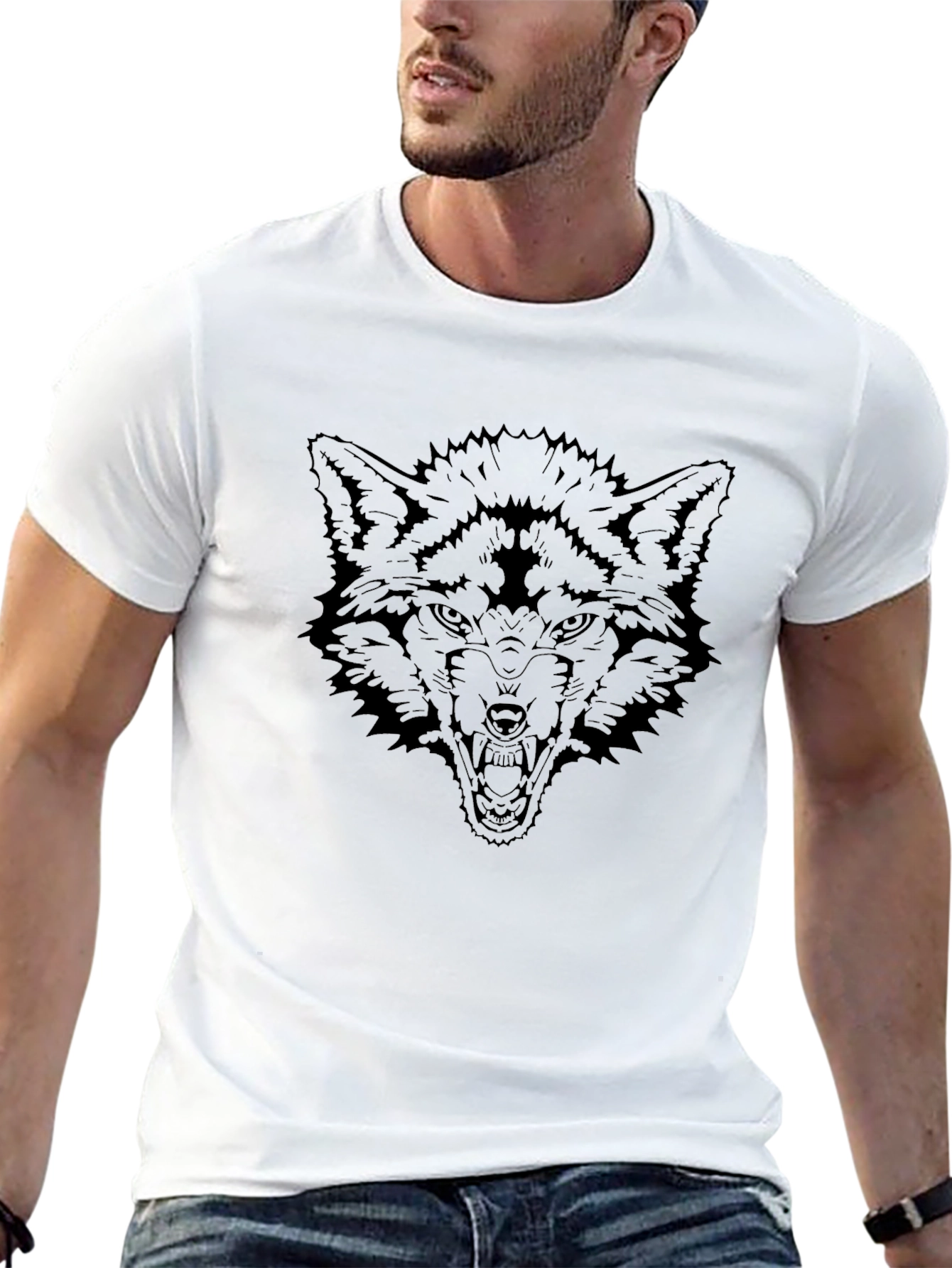 Wolf Graphic Black T-Shirt - Fierce and Bold Design