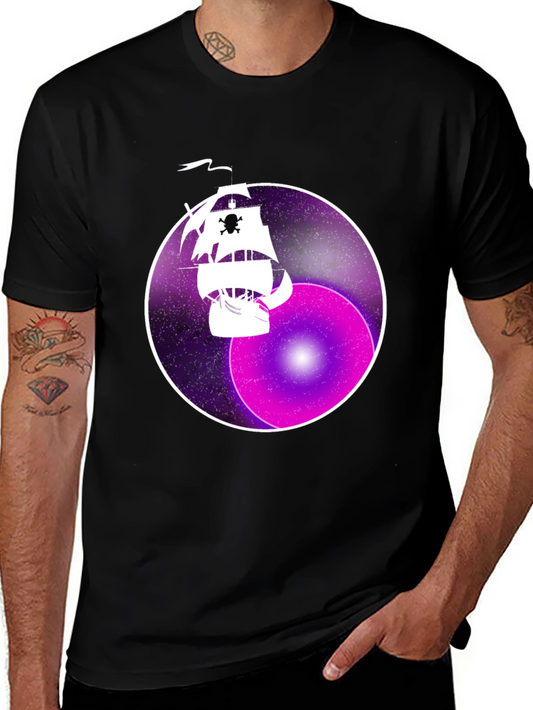 Space Pirate Ship Graphic T-Shirt