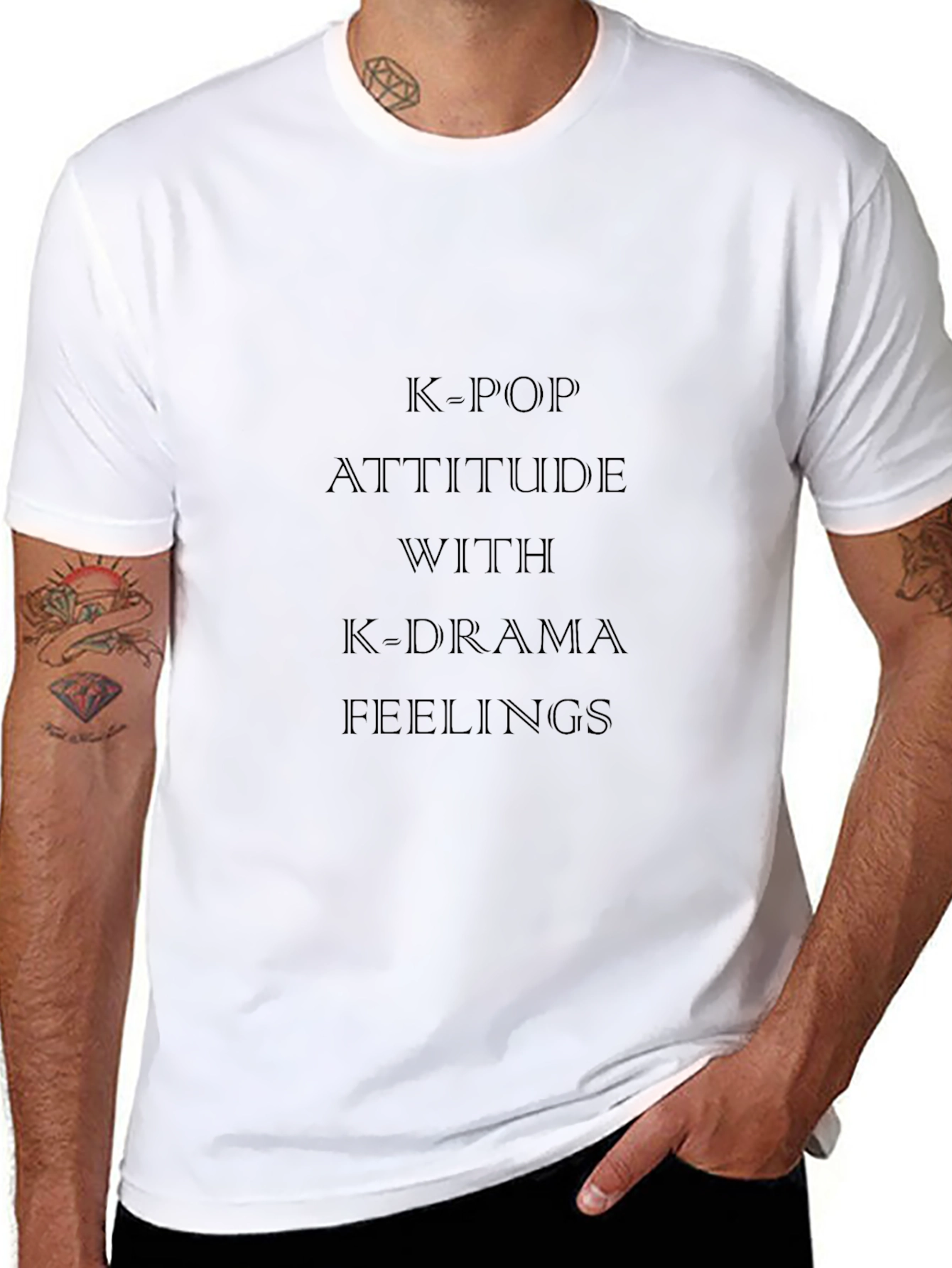 K-Pop Attitude Black Graphic Tee