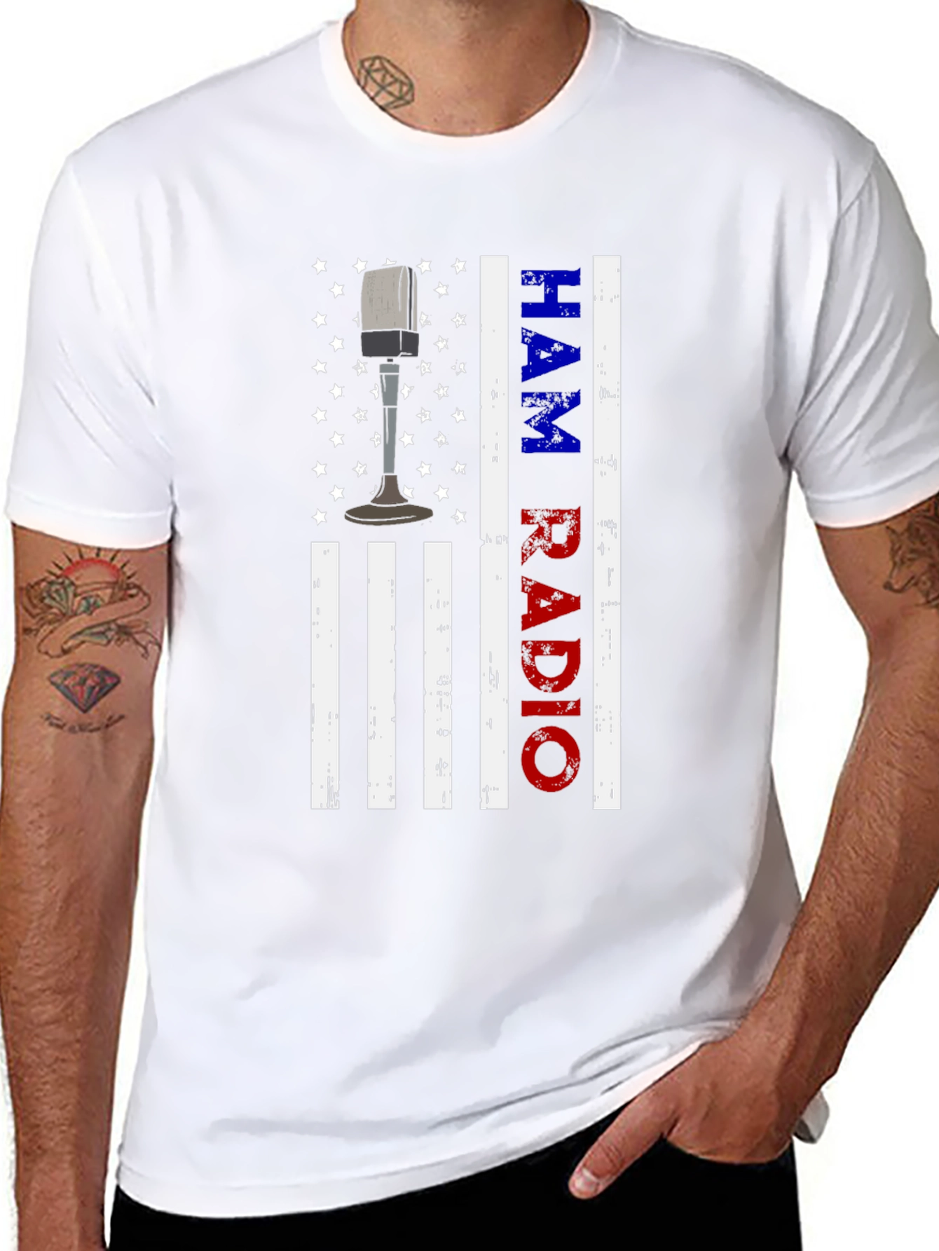 Ham Radio American Flag T-Shirt