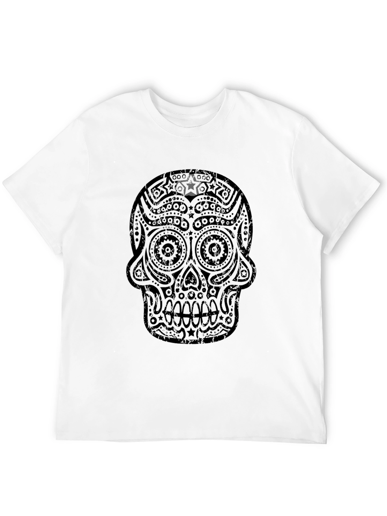 Sugar Skull Graphic Tee - Black Casual T-Shirt