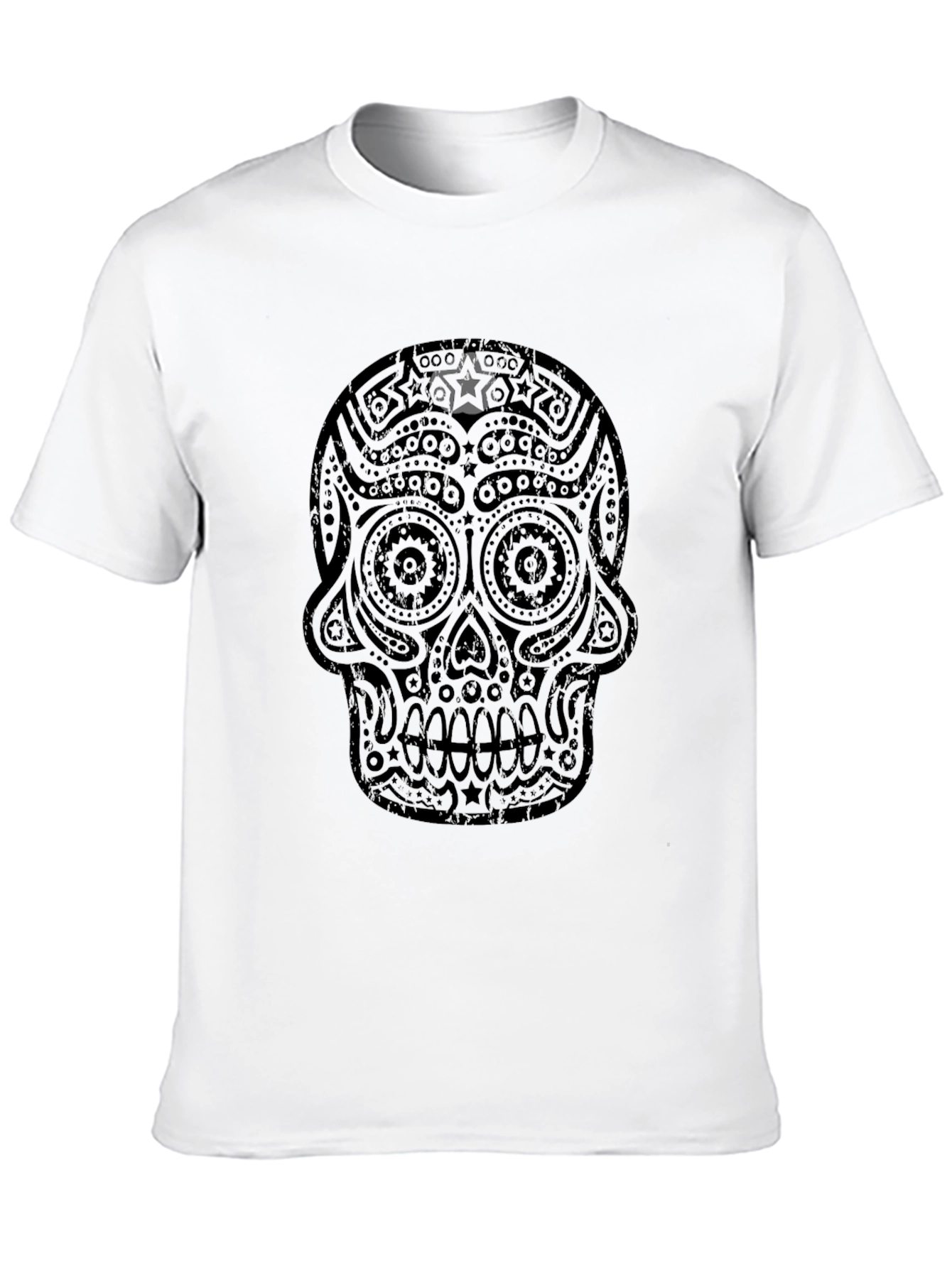 Sugar Skull Graphic Tee - Black Casual T-Shirt