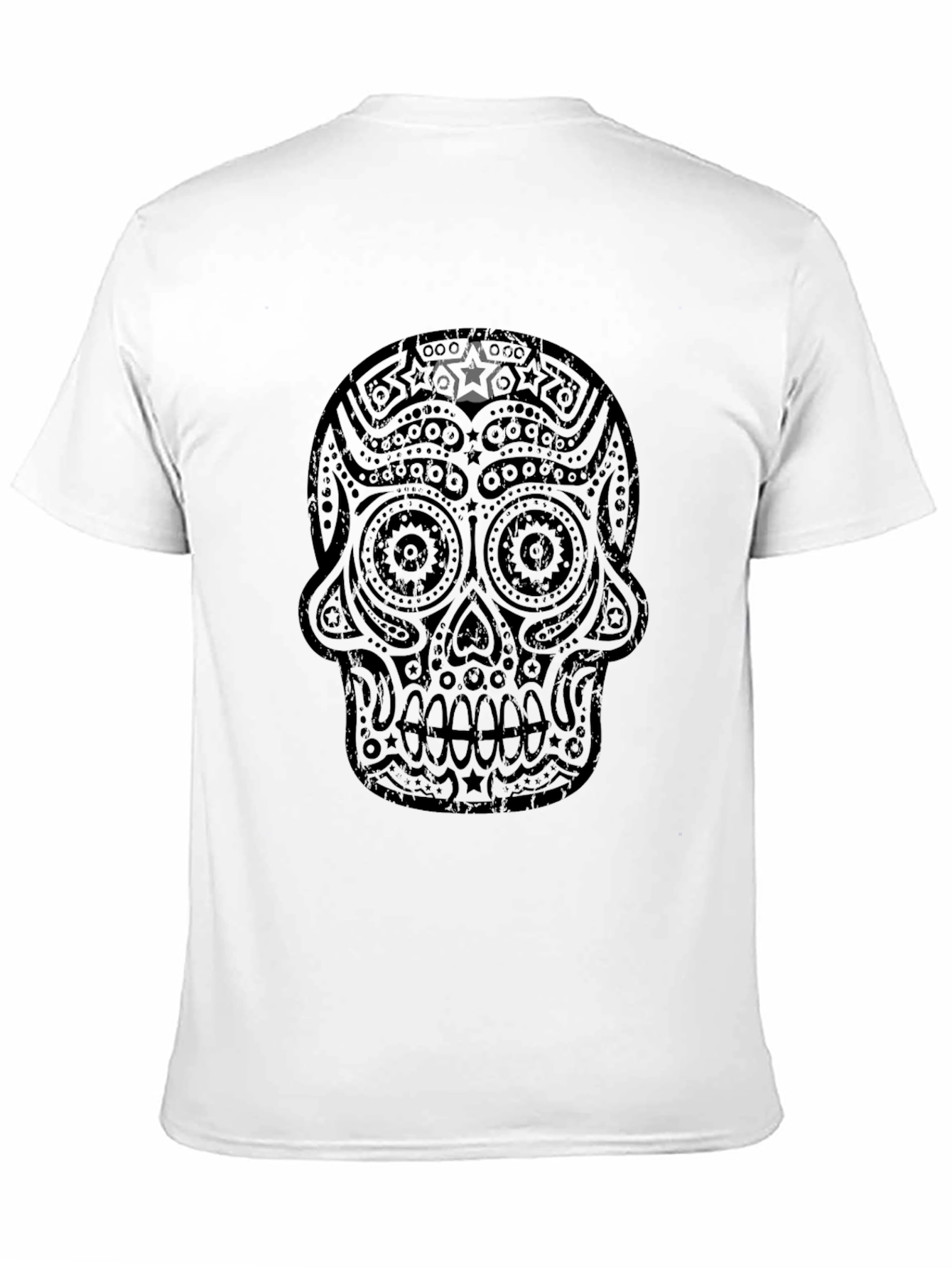 Sugar Skull Graphic Tee - Black Casual T-Shirt