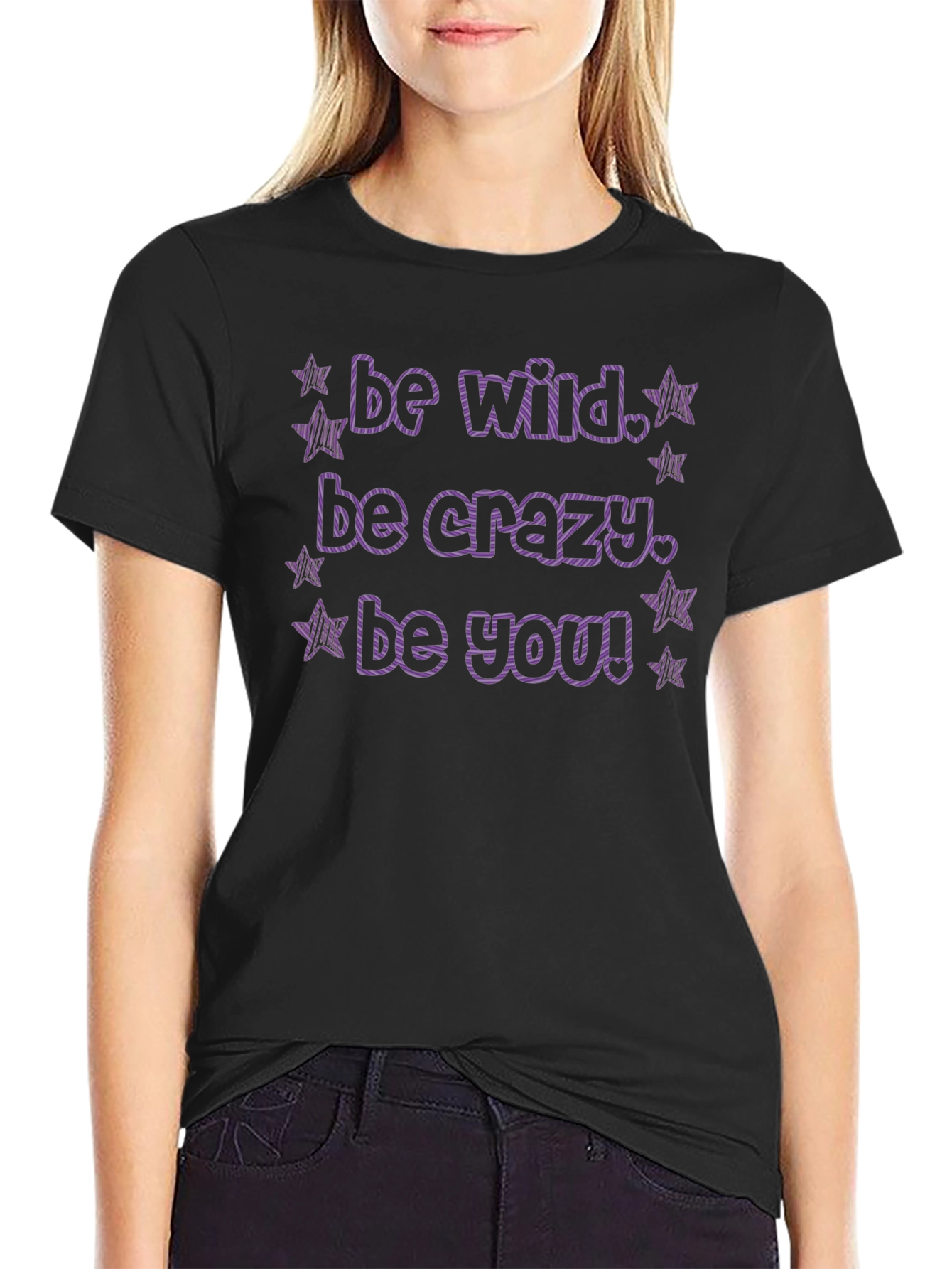Be Wild Be Crazy T-Shirt - Black Graphic Tee