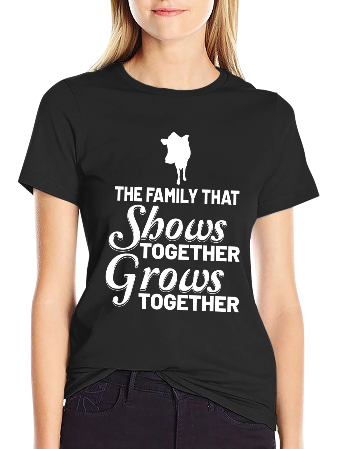 Family Show Cow Black T-Shirt
