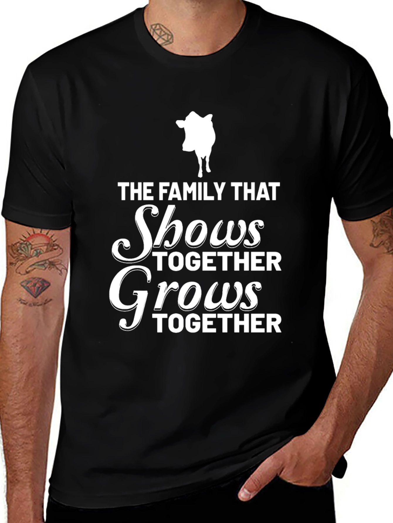 Family Show Cow Black T-Shirt