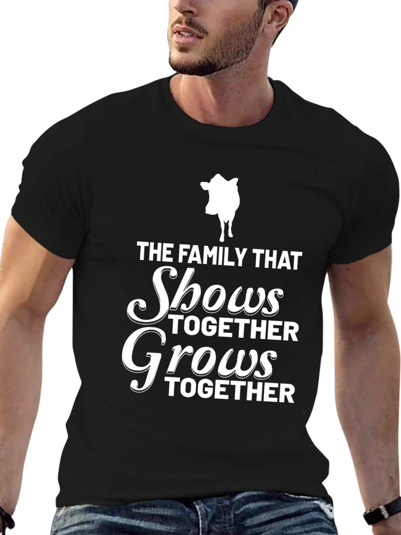 Family Show Cow Black T-Shirt