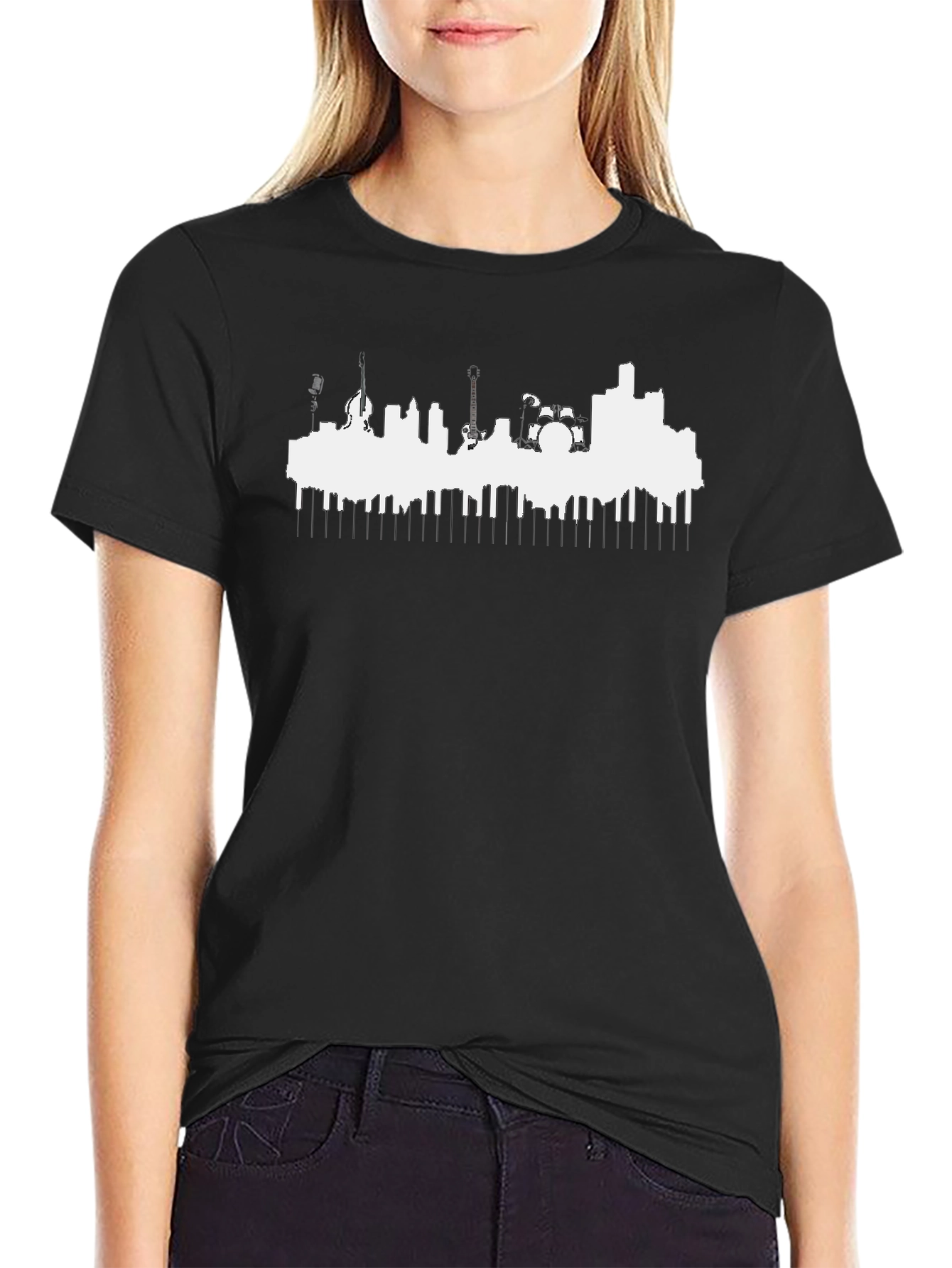 Music City Skyline Black T-Shirt