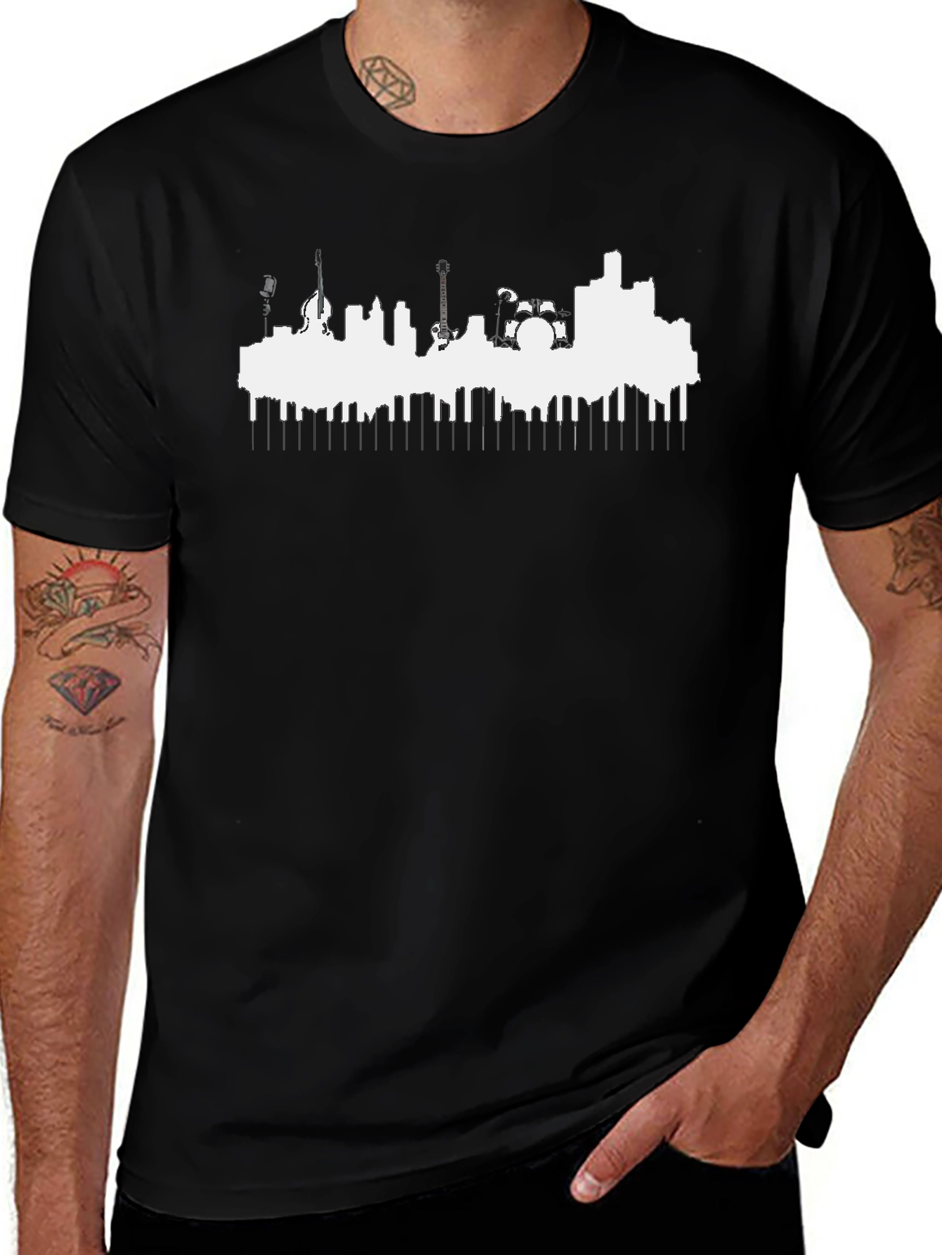 Music City Skyline Black T-Shirt