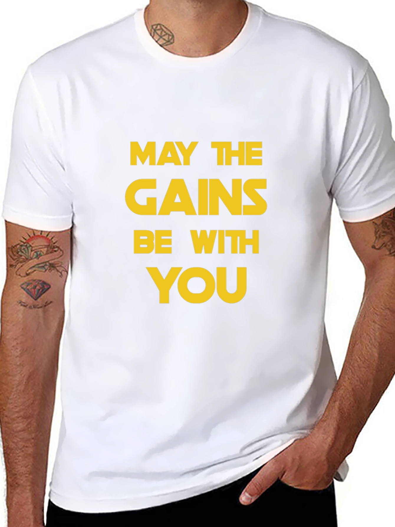 May The Gains Be With You T-Shirt - Black