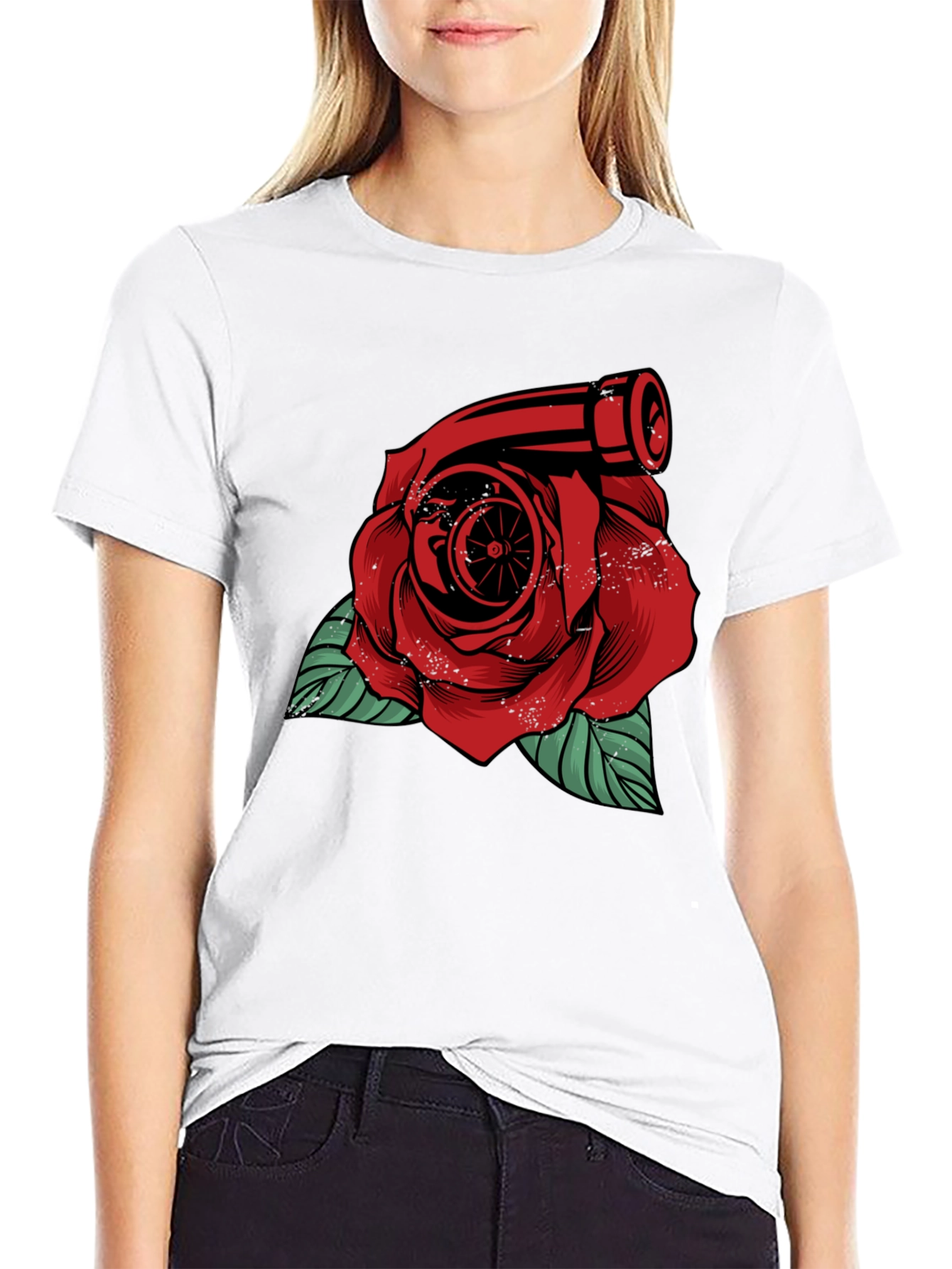 Turbo Rose Graphic Tee - Automotive Enthusiast