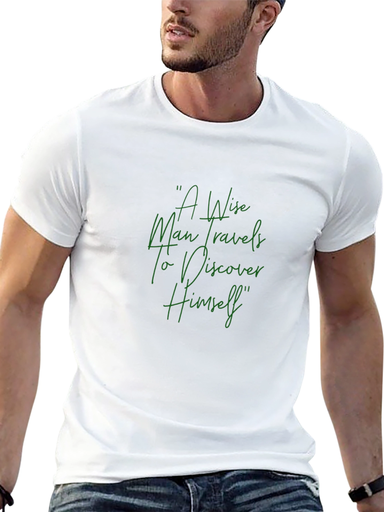 Wise Man Travels Graphic Tee - Black Cotton Blend