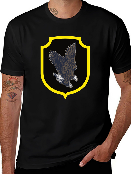 Eagle Crest Graphic Tee - Black Cotton Shirt