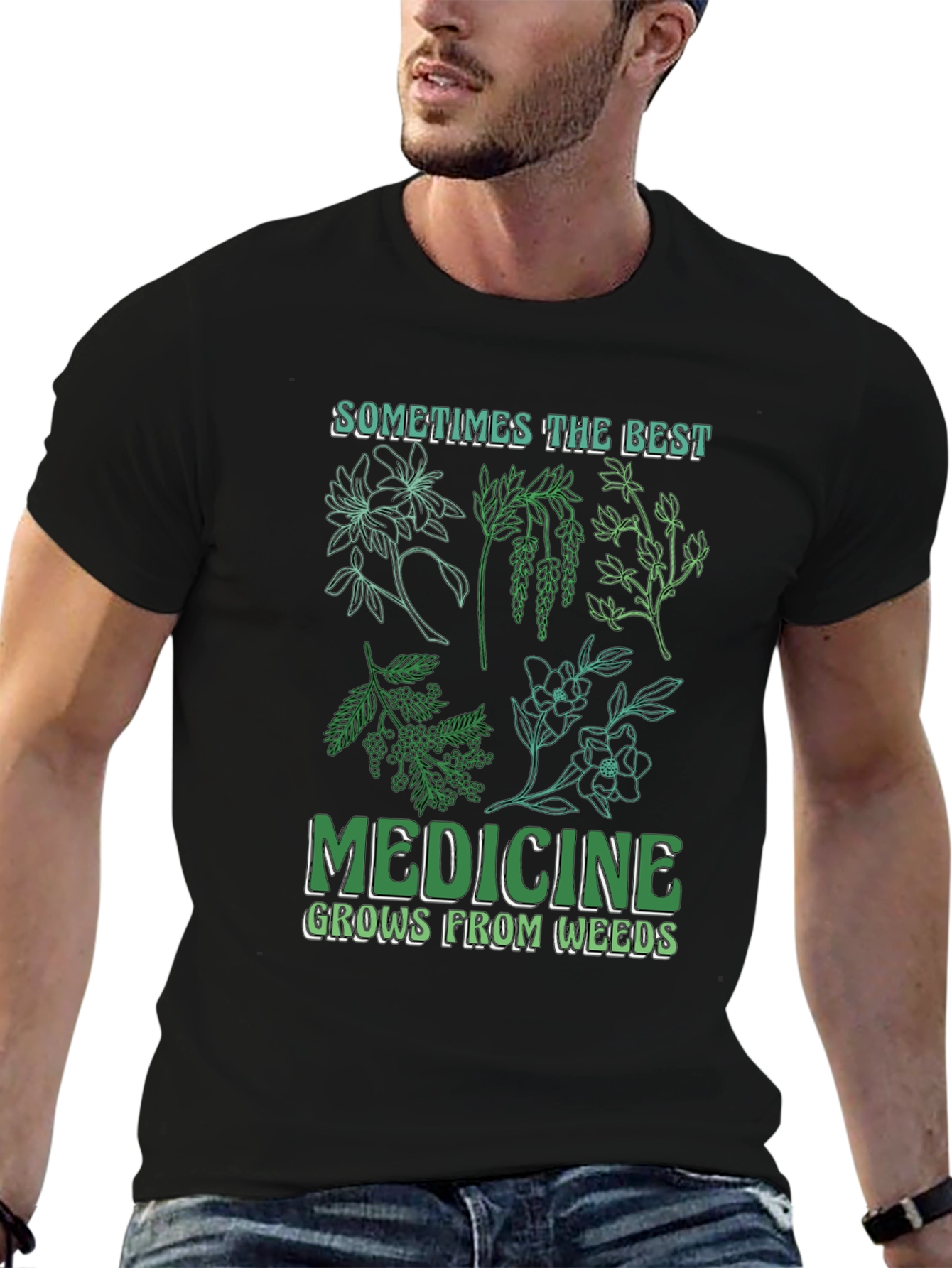 Herbal Medicine Graphic T-Shirt - Black