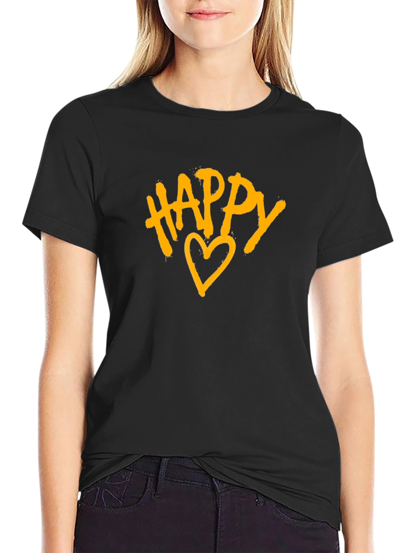 Happy Heart Graphic Tee - Stylish Casual Wear