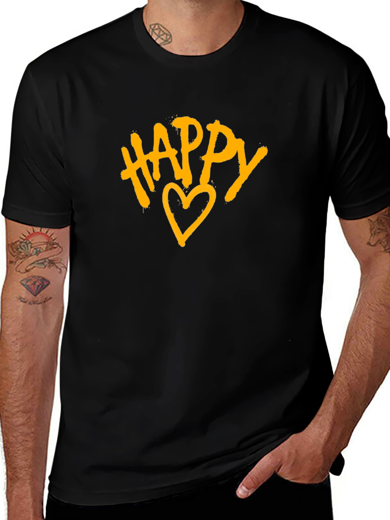 Happy Heart Graphic Tee - Stylish Casual Wear
