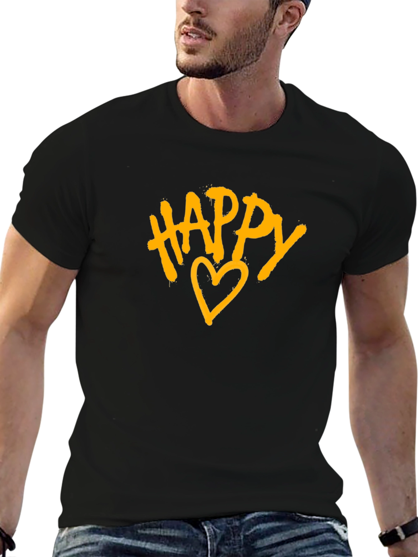 Happy Heart Graphic Tee - Stylish Casual Wear
