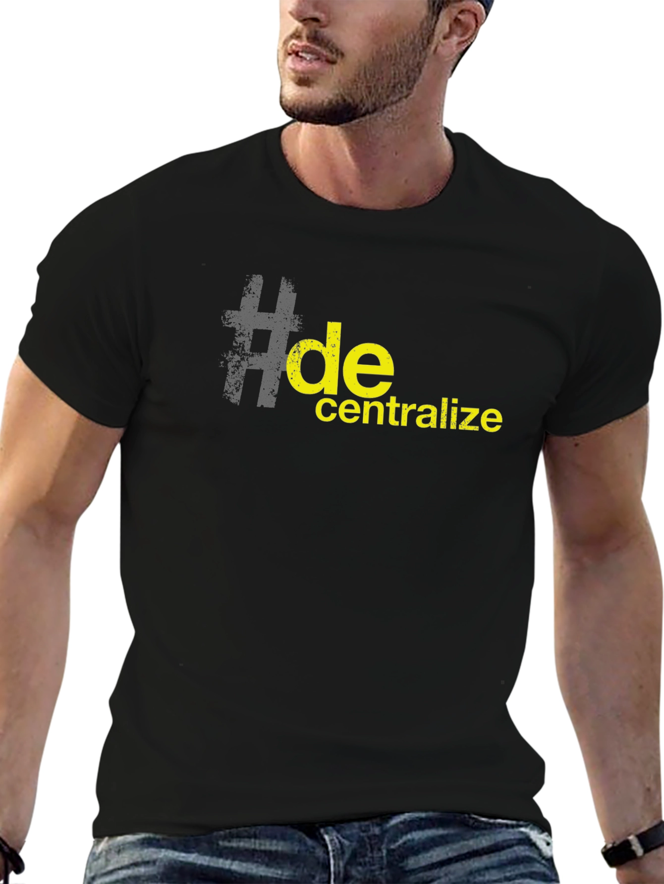 Decentralize Black Graphic T-Shirt