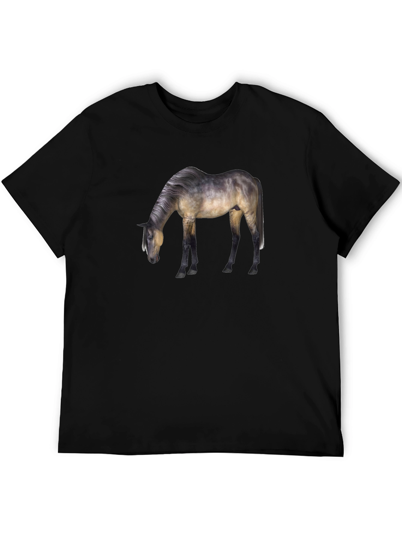 Horse Graphic Print T-Shirt - Classic Black Tee