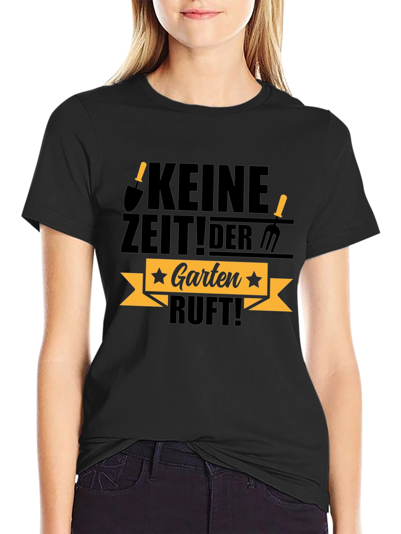 Keine Zeit! Der Garten Ruft! Black T-Shirt