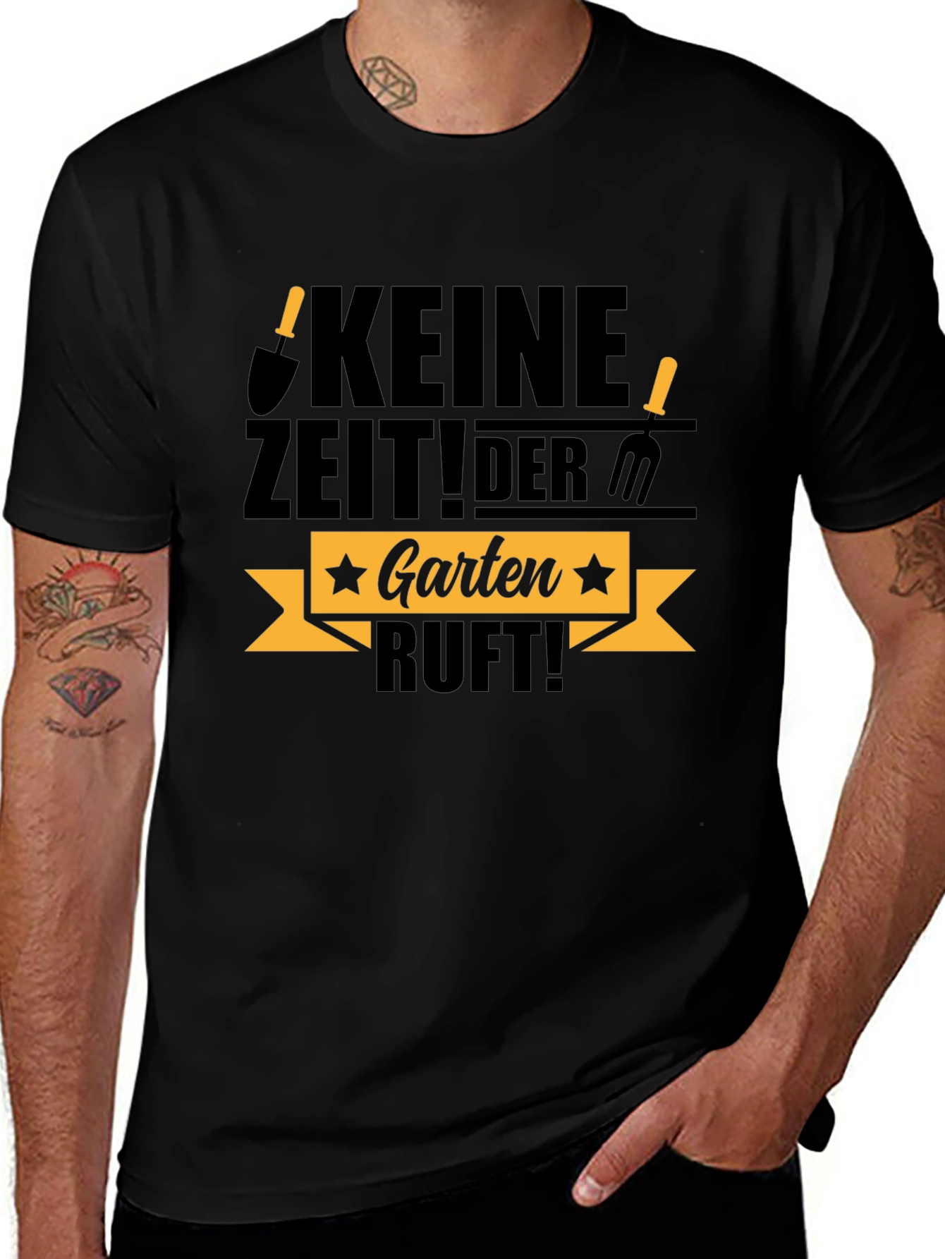 Keine Zeit! Der Garten Ruft! Black T-Shirt