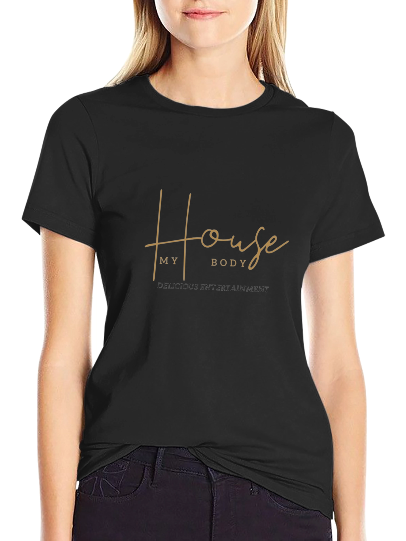 House My Body Black Graphic T-Shirt