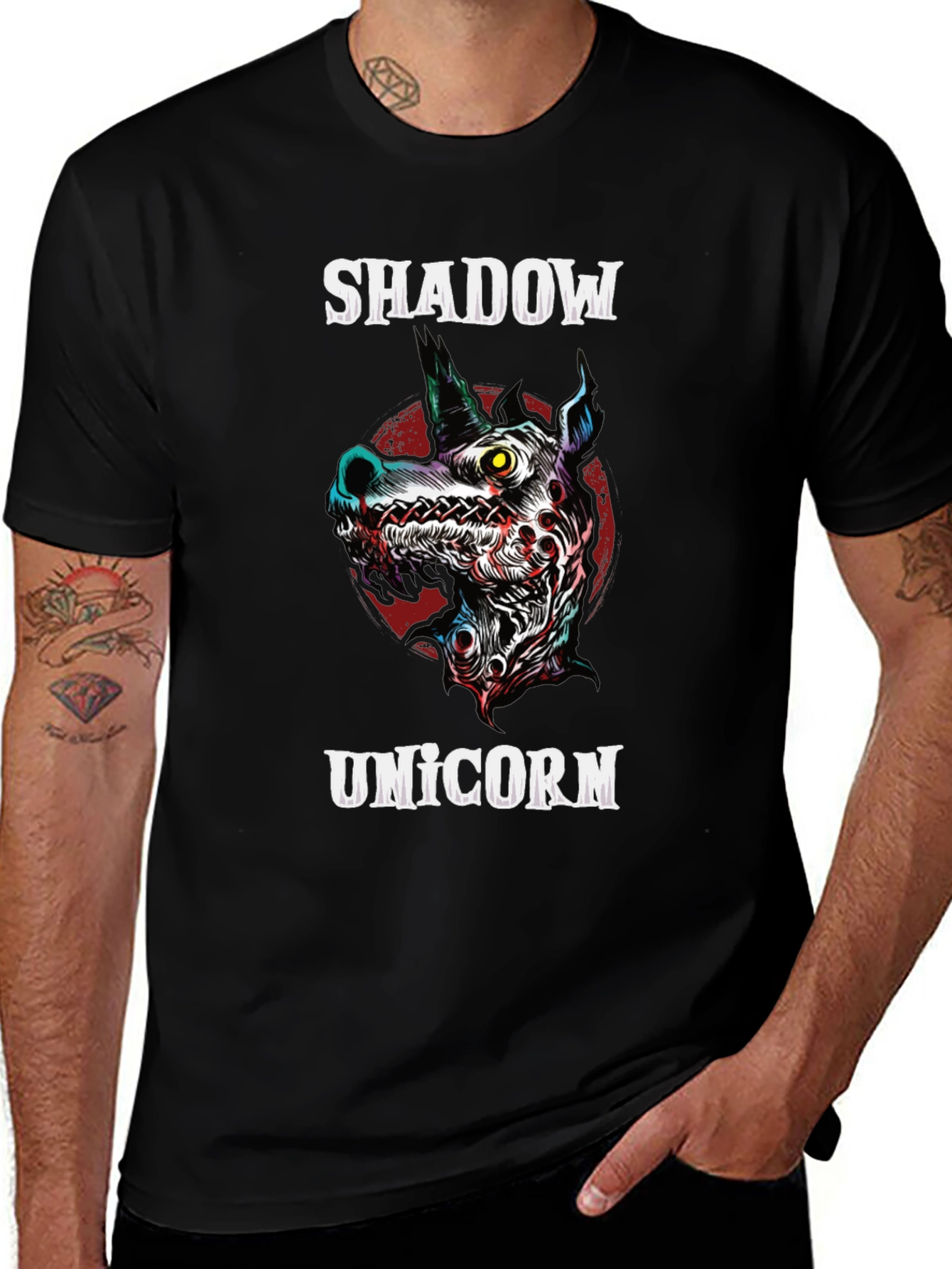 Shadow Unicorn Graphic Tee - Black