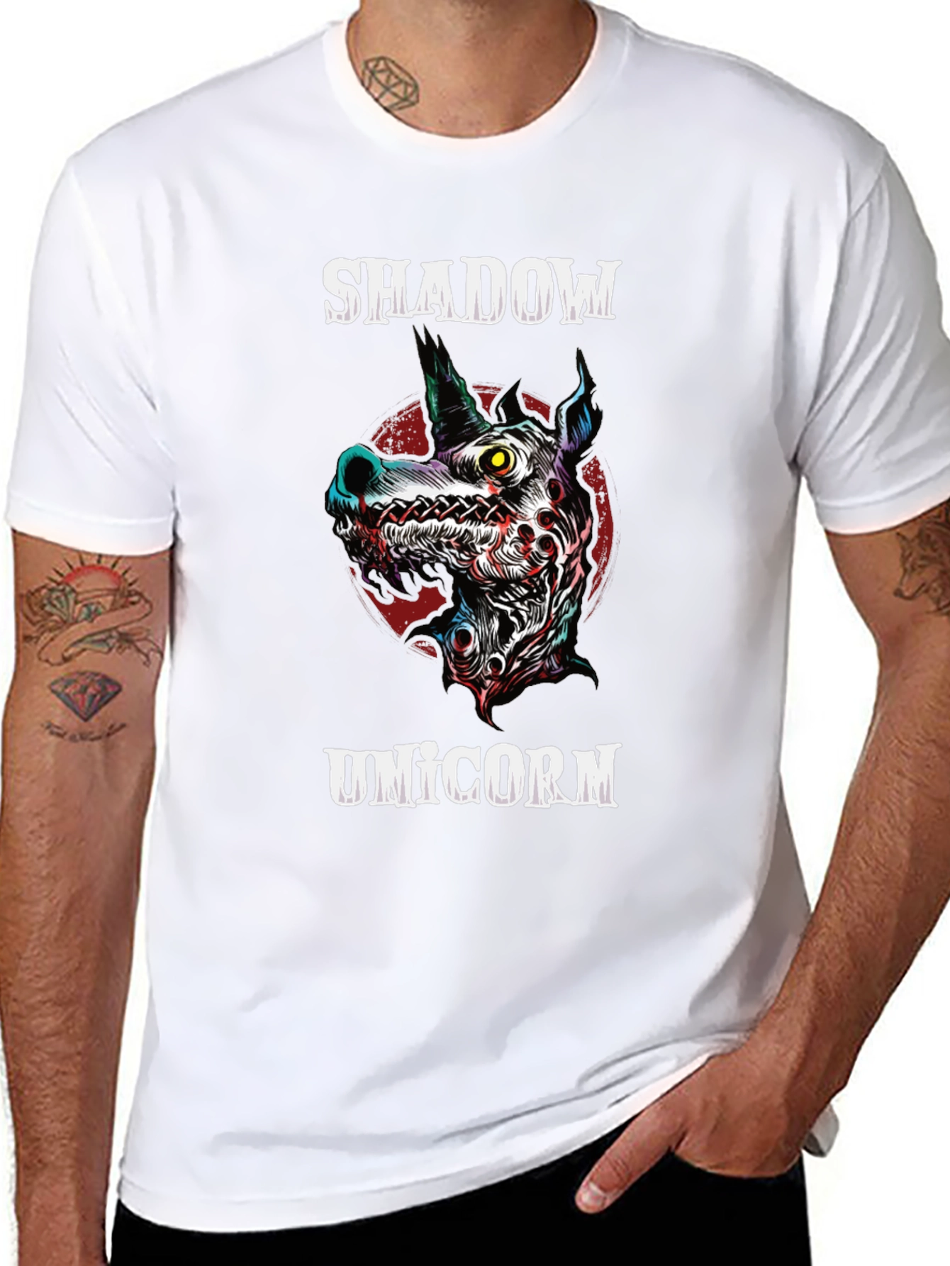Shadow Unicorn Graphic Tee - Black