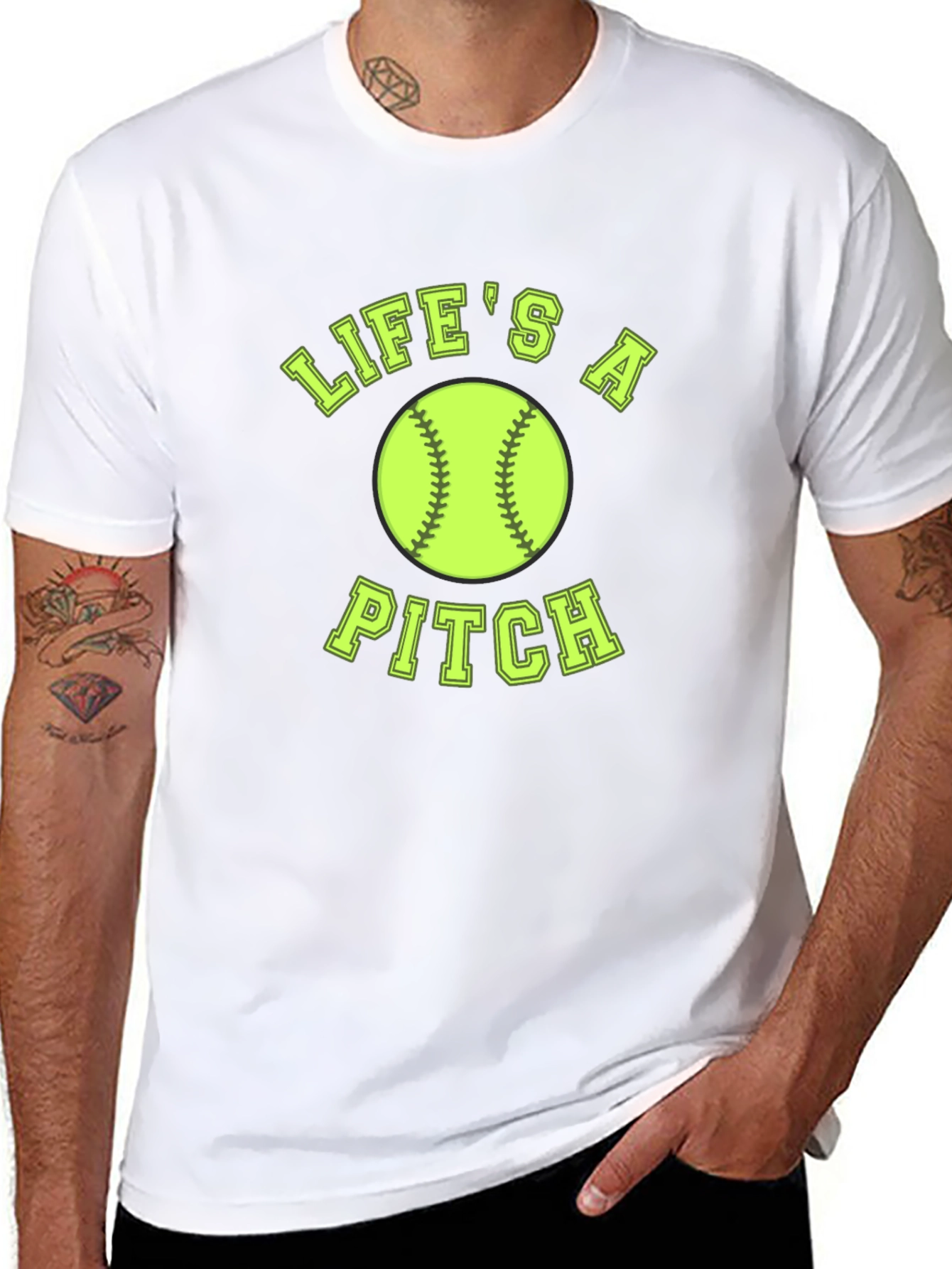 Lifes A Pitch Softball T-Shirt - Black